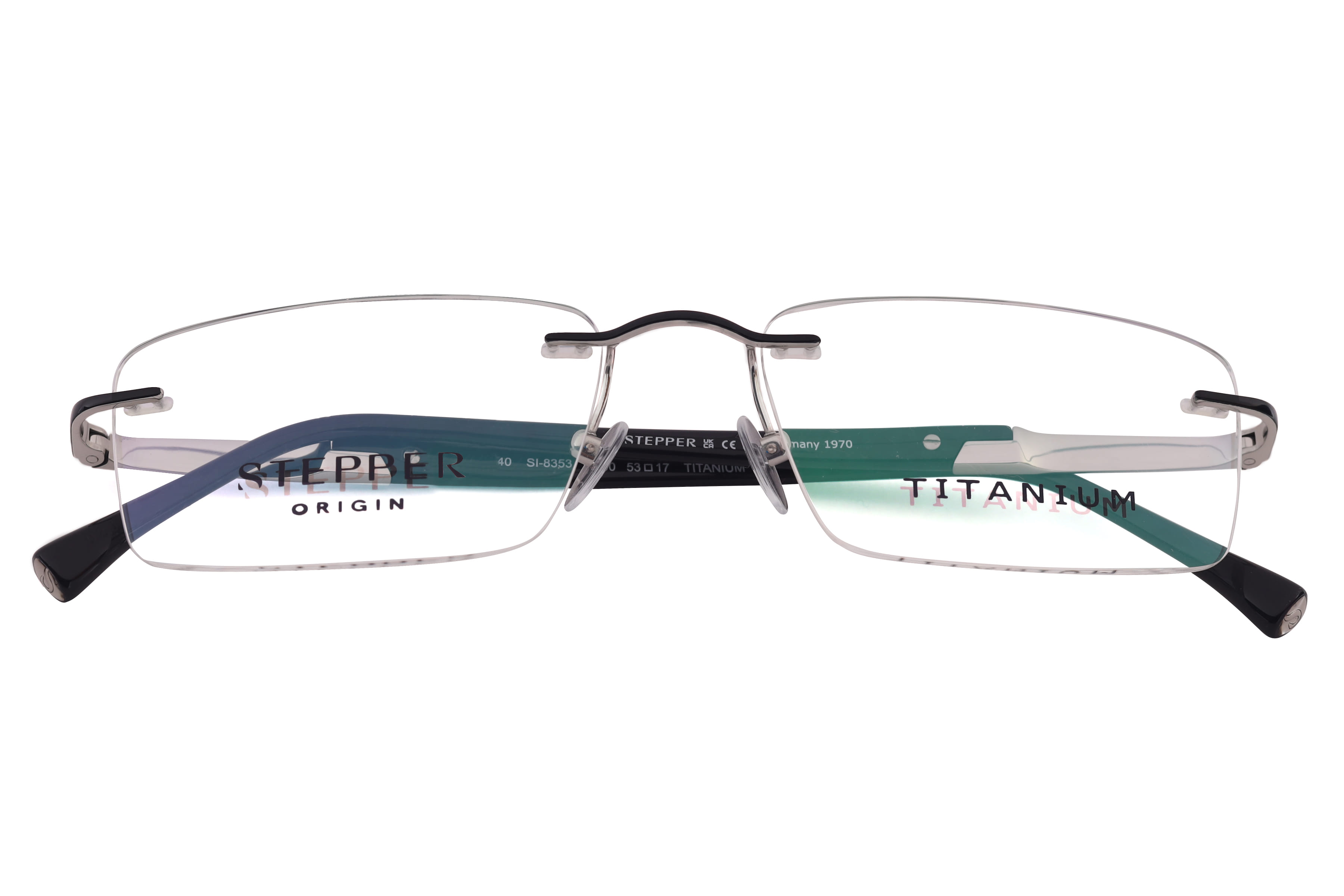 Hans Stepper SI-8353 Frame Black Unisex RimLess Titanium Frame — Black frame — view 2