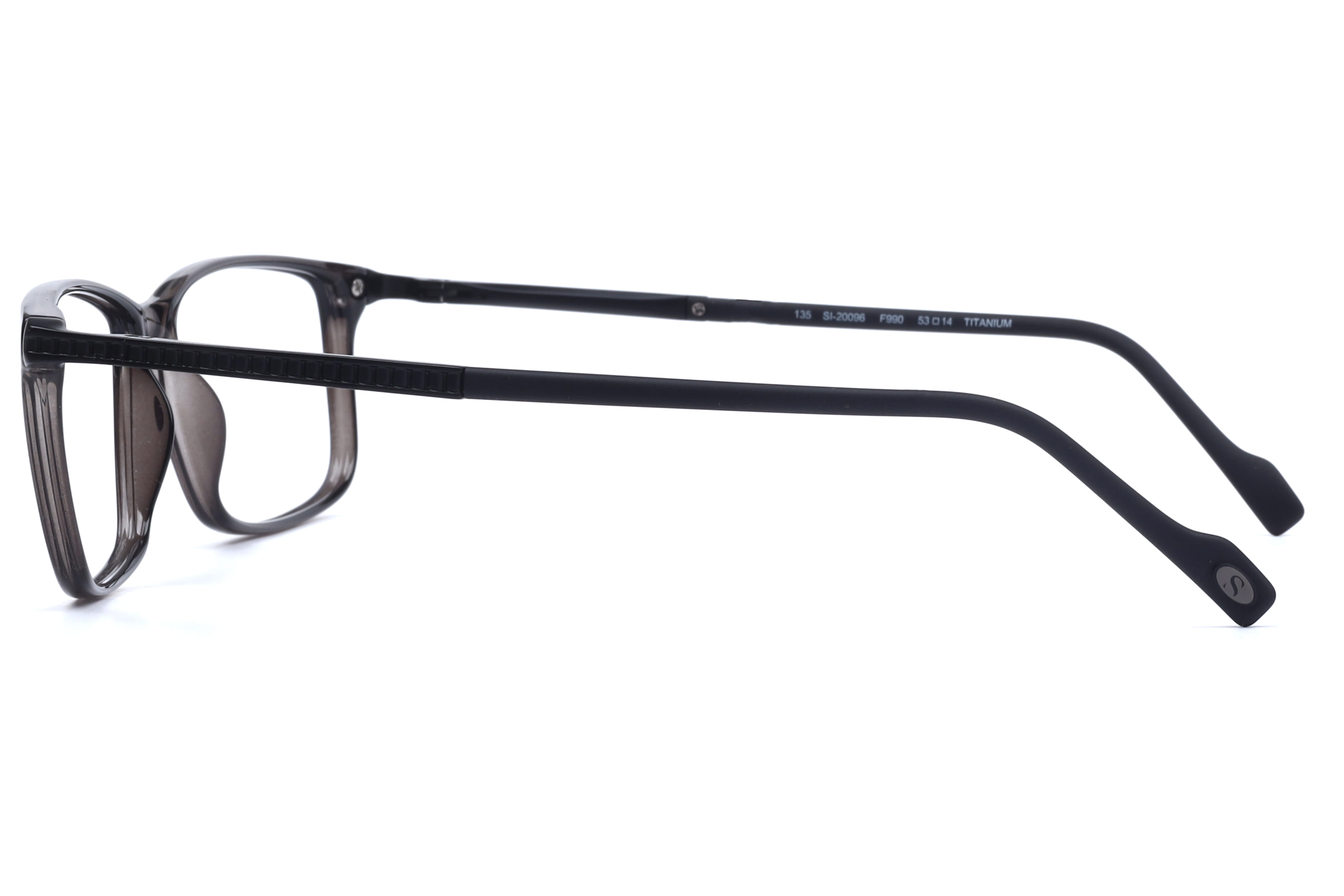 Hans Stepper SI-20096 Frame Transparent Grey Male Full Titan Frame — Transparent Grey frame — view 2