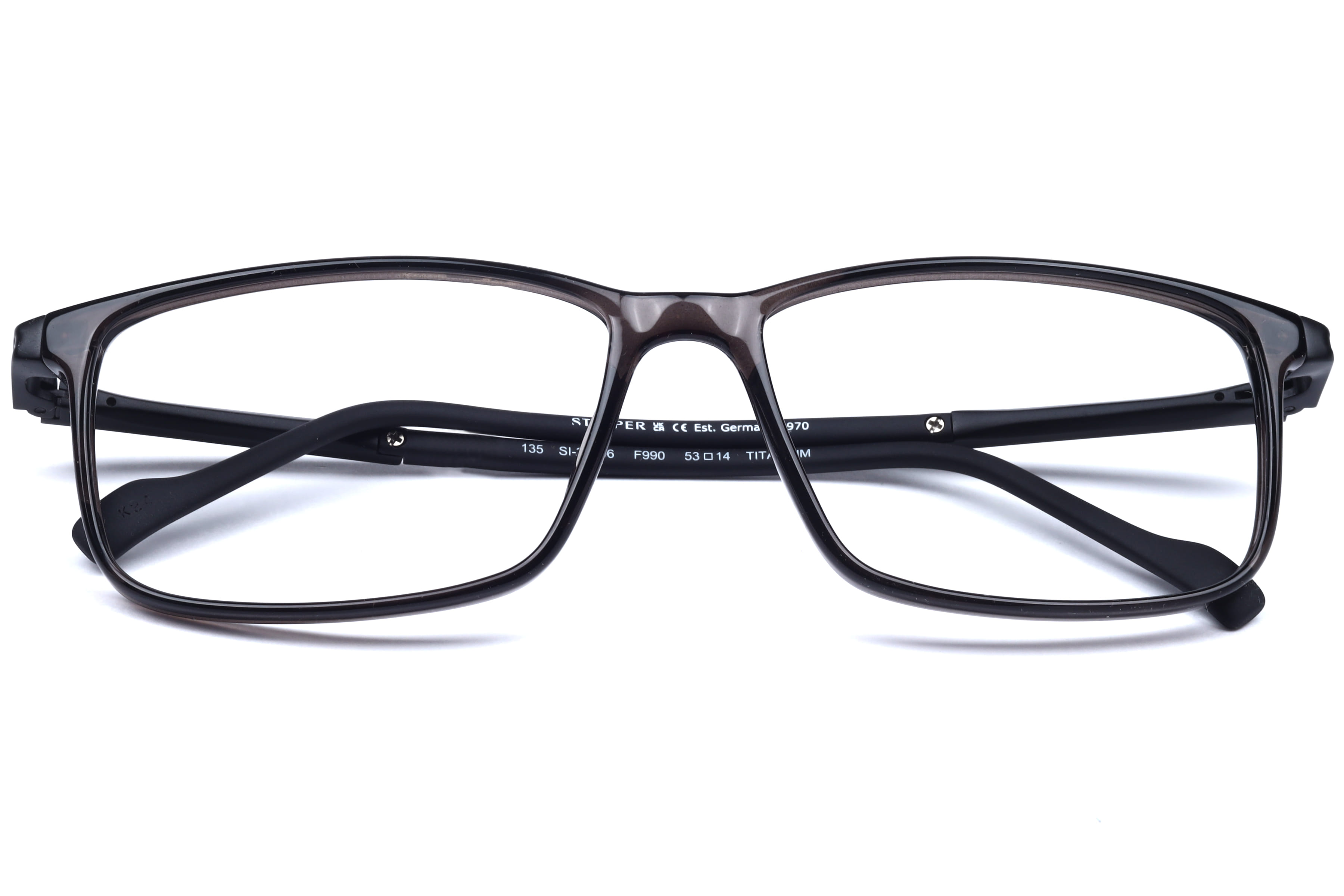Hans Stepper SI-20096 Frame Transparent Grey Male Full Titan Frame — Transparent Grey frame — view 3