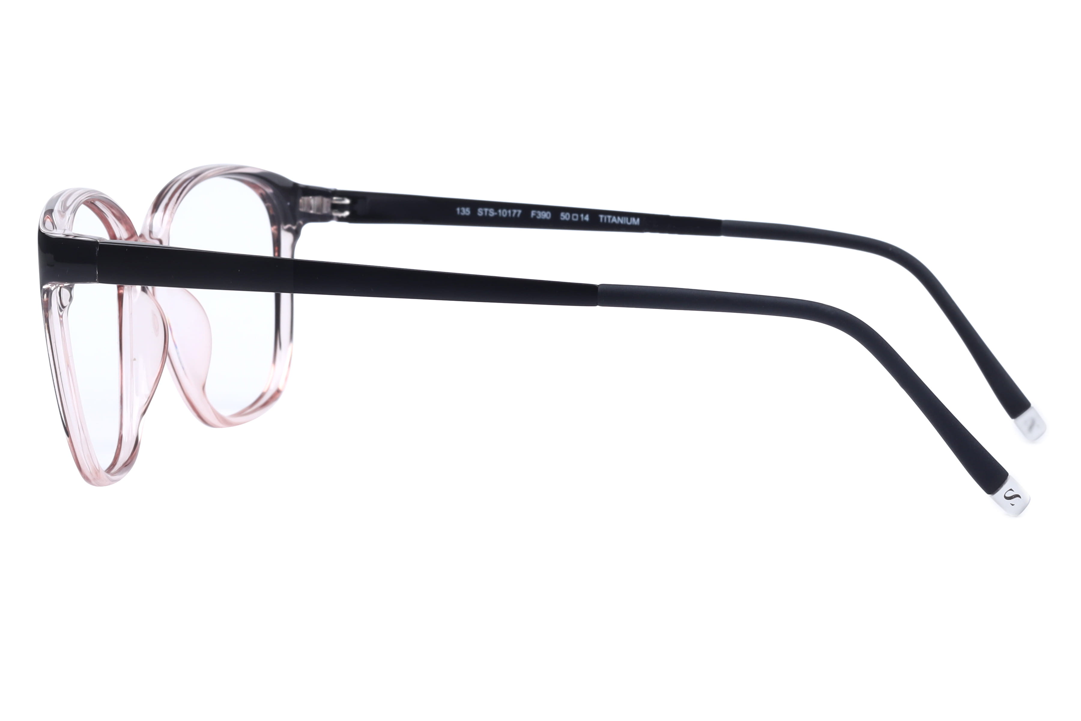 Hans Stepper STS-10177 Frame Transparent Pink Female Full Ti Frame — Transparent Pink frame — view 3