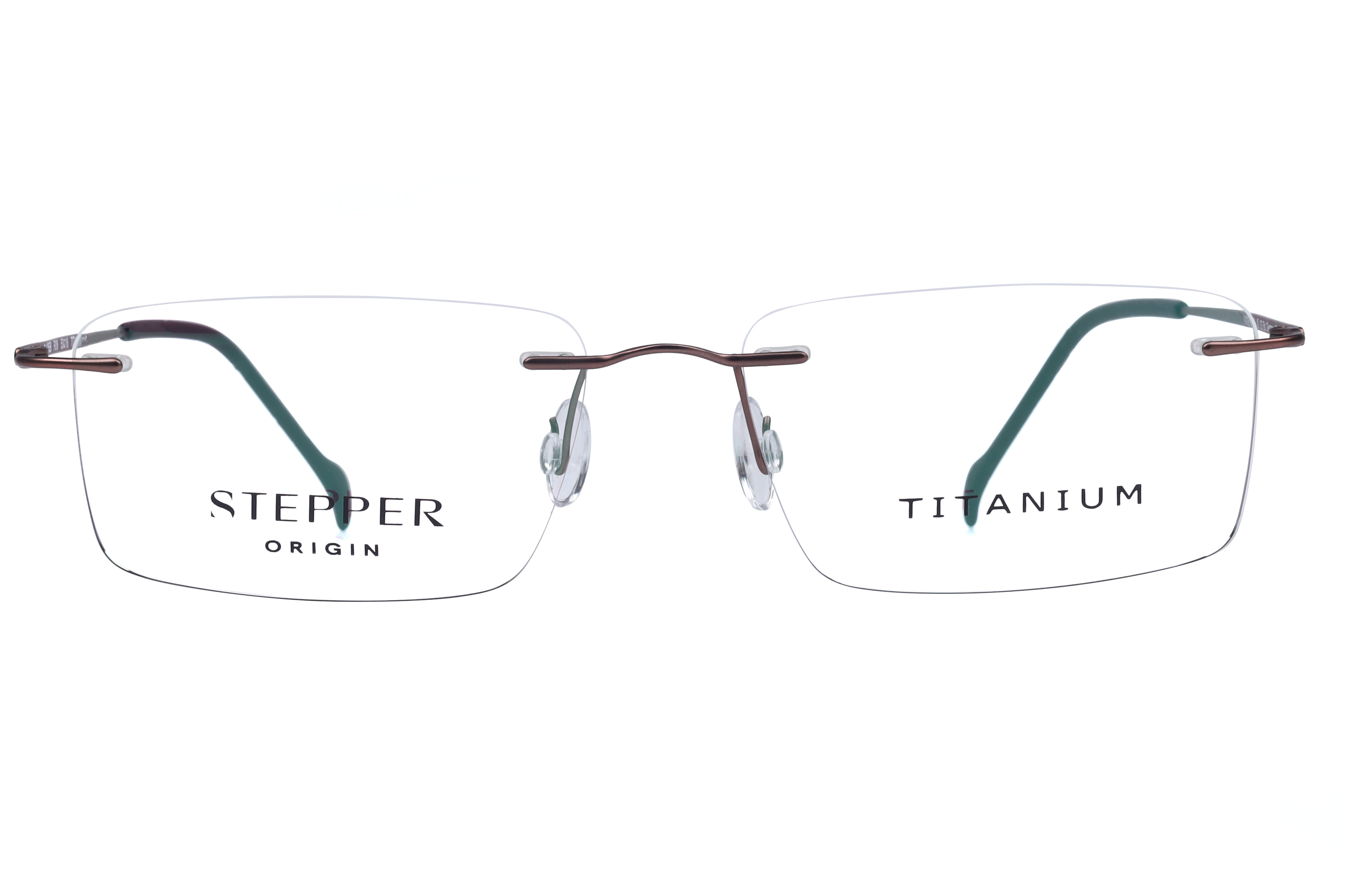Hans Stepper SI-4253B Frame Brown Male RimLess Titanium Frame — Brown frame — view 2