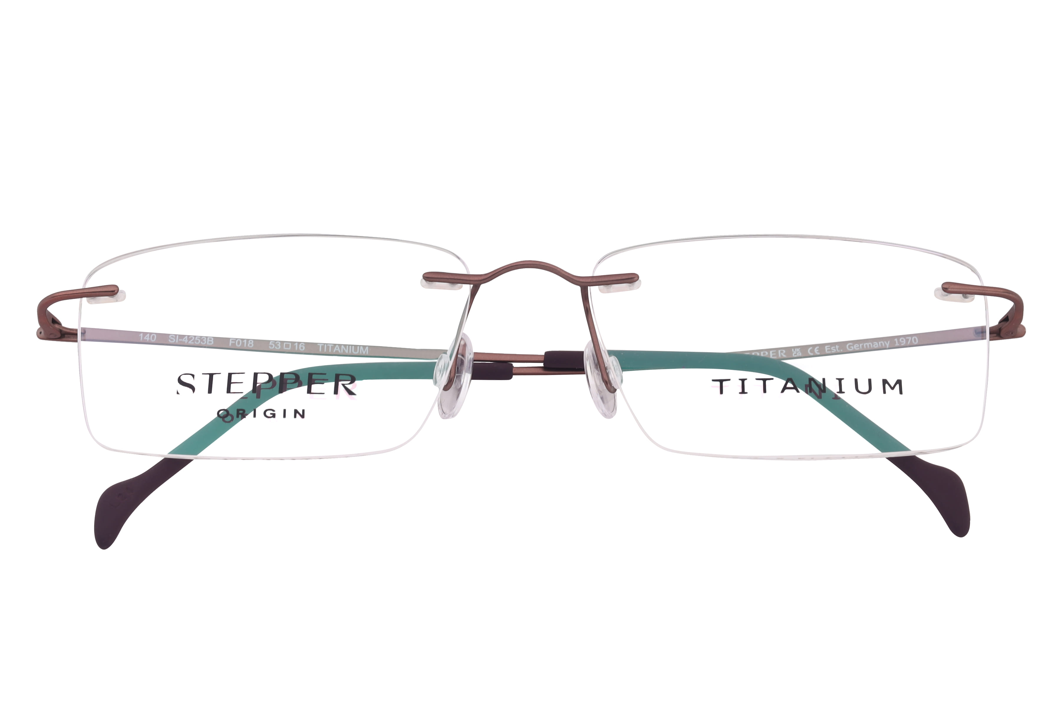 Hans Stepper SI-4253B Frame Brown Male RimLess Titanium Frame — Brown frame — view 4