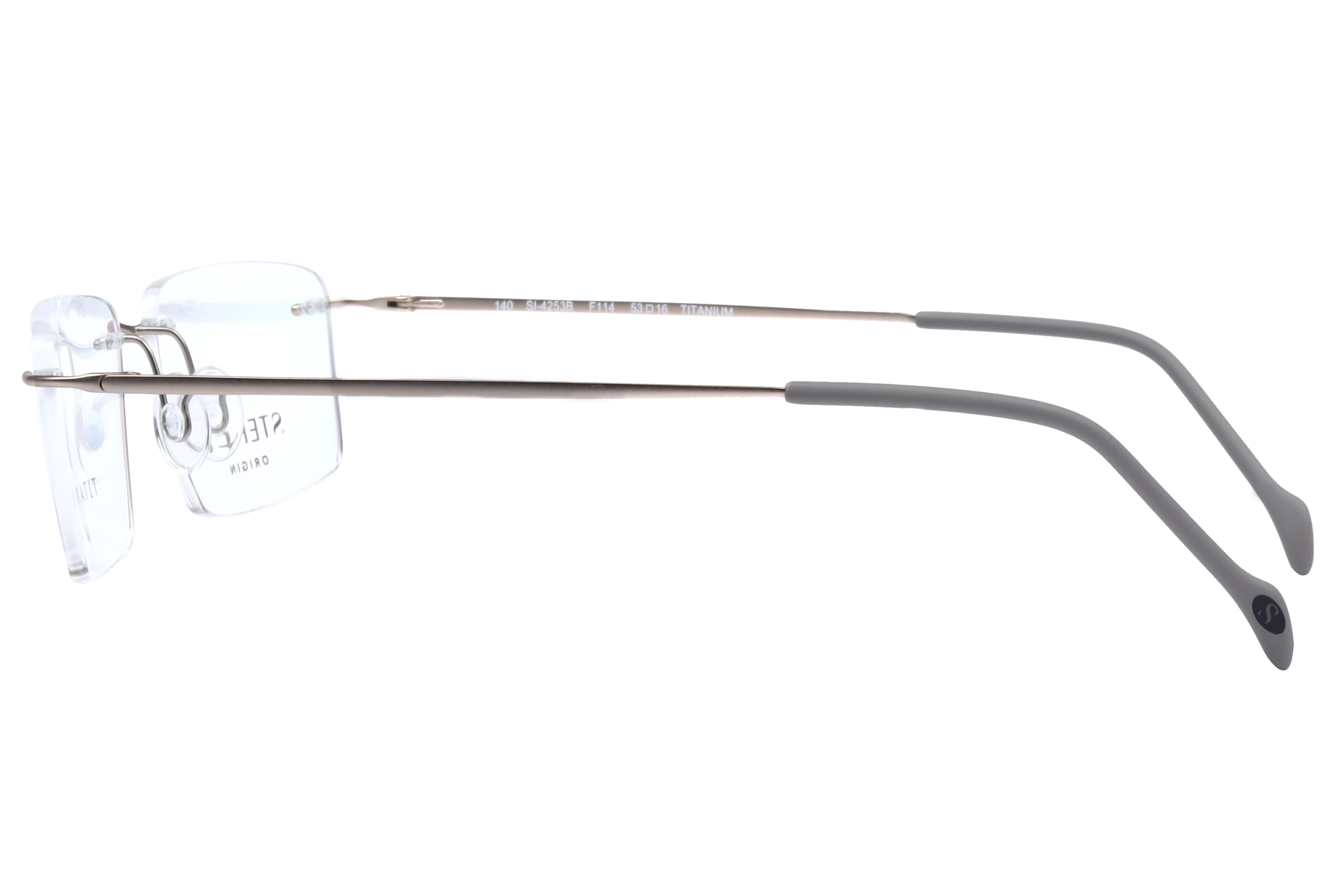 Hans Stepper SI-4253B Frame Matt Gold Male RimLess Titanium Frame — Matt Gold frame — view 3