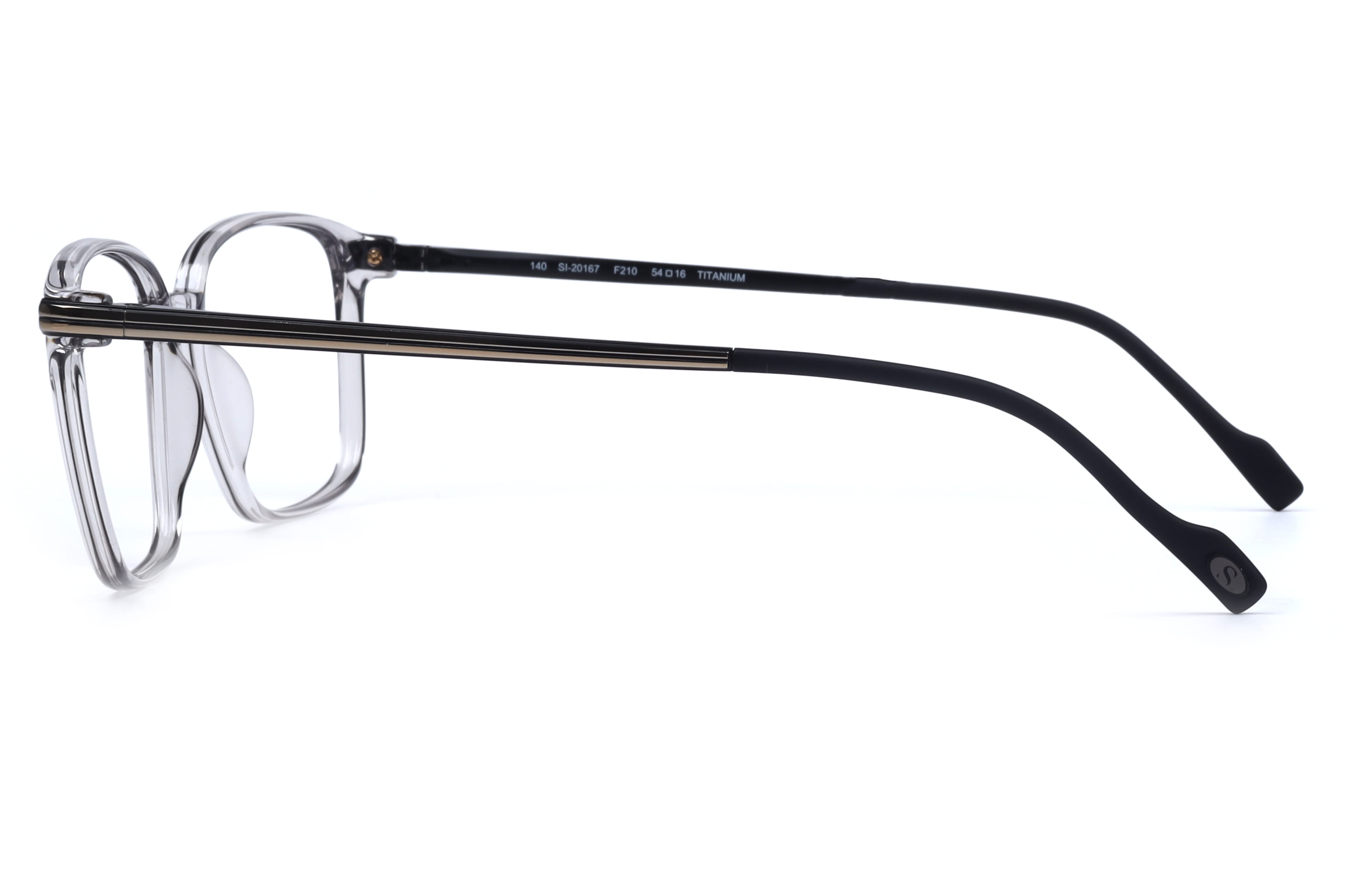 Hans Stepper SI-20167 Frame Transparent Grey Male Full Titan Frame — Transparent Grey frame — view 3