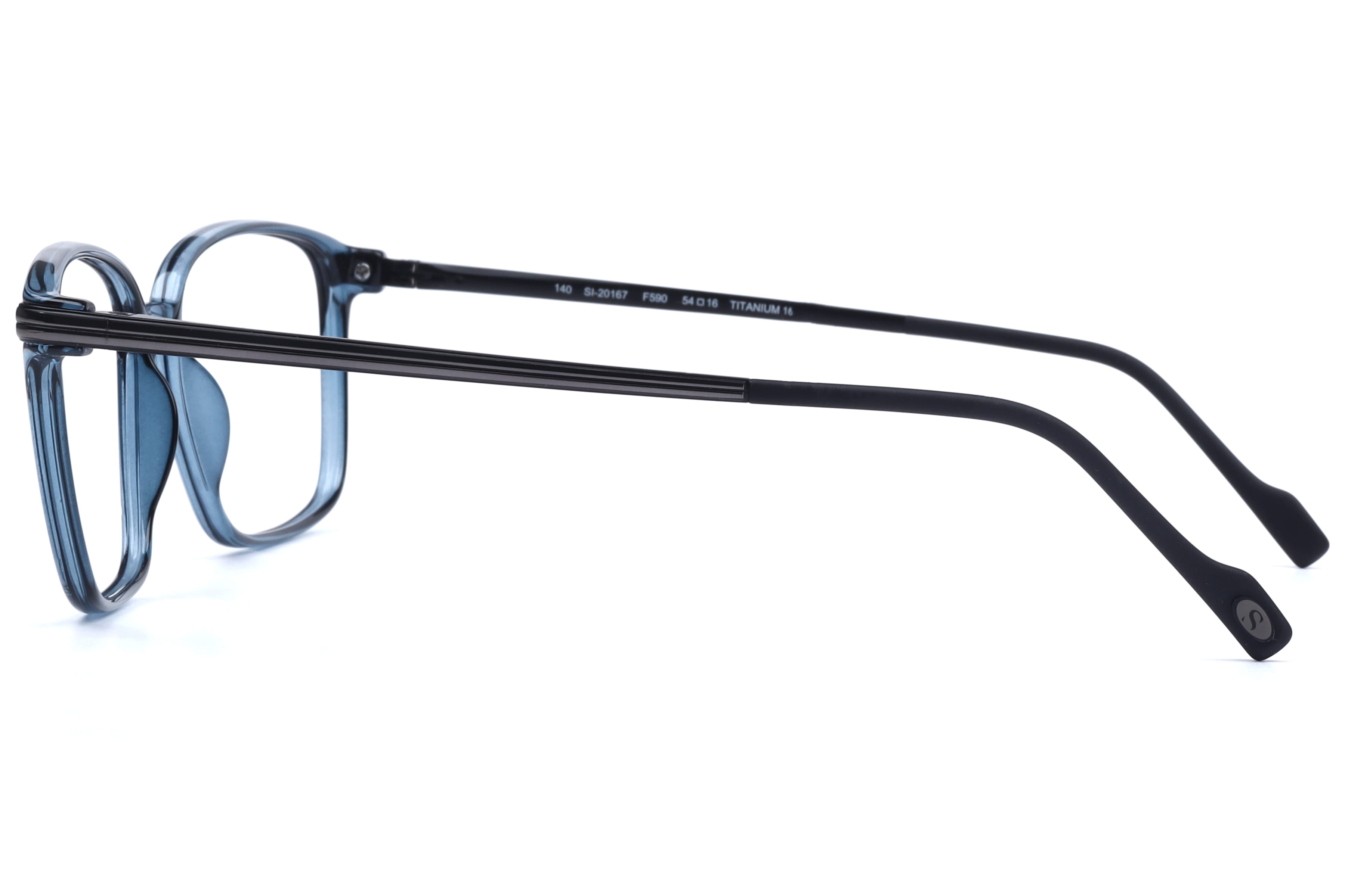 Hans Stepper SI-20167 Frame Transparent Blue Male Full Metal Frame — Transparent Blue frame — view 3
