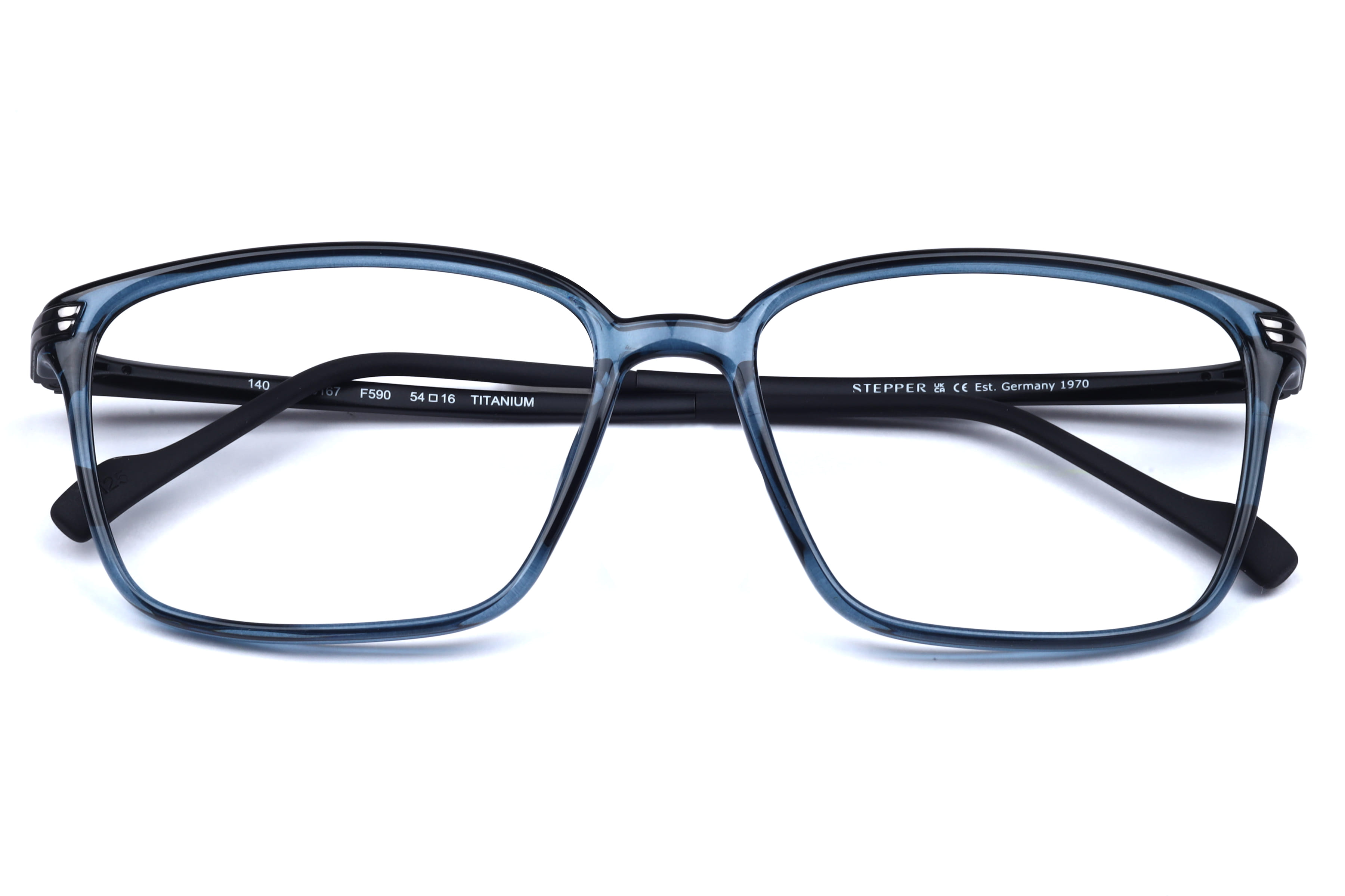 Hans Stepper SI-20167 Frame Transparent Blue Male Full Metal Frame — Transparent Blue frame — view 4