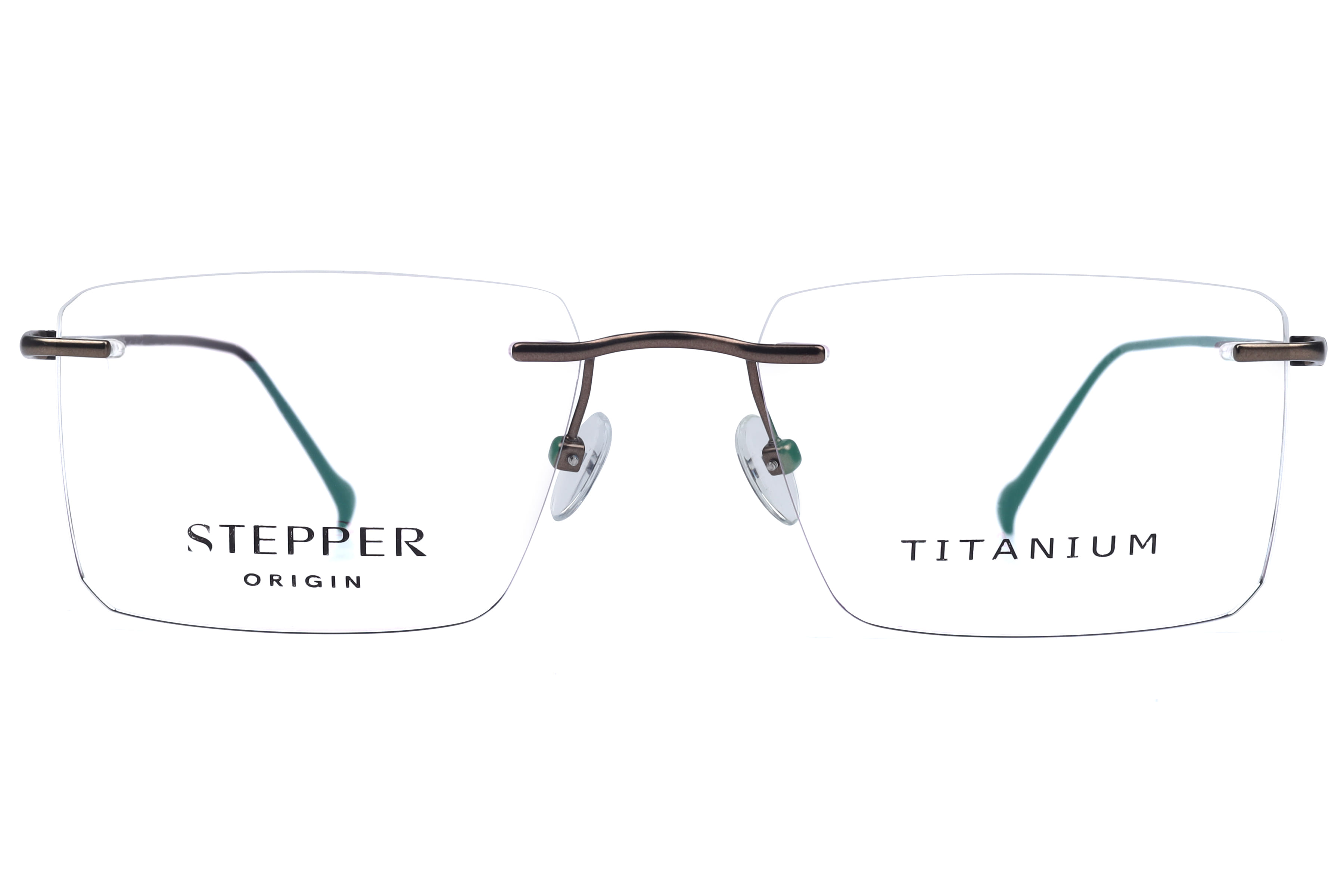 Hans Stepper SI-85871 Frame Brown Male RimLess Titanium Frame — Brown frame