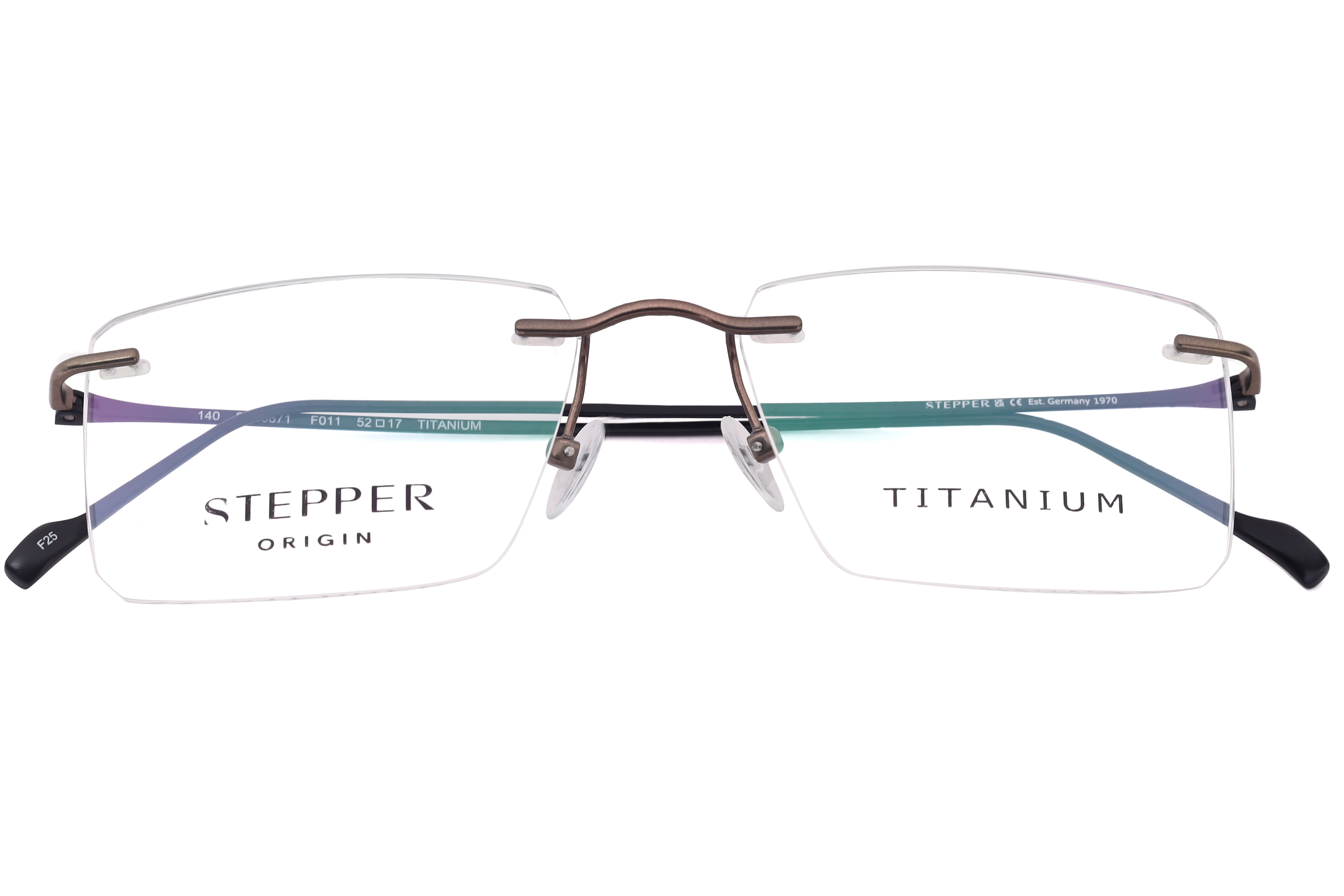 Hans Stepper SI-85871 Frame Brown Male RimLess Titanium Frame — Brown frame — view 3