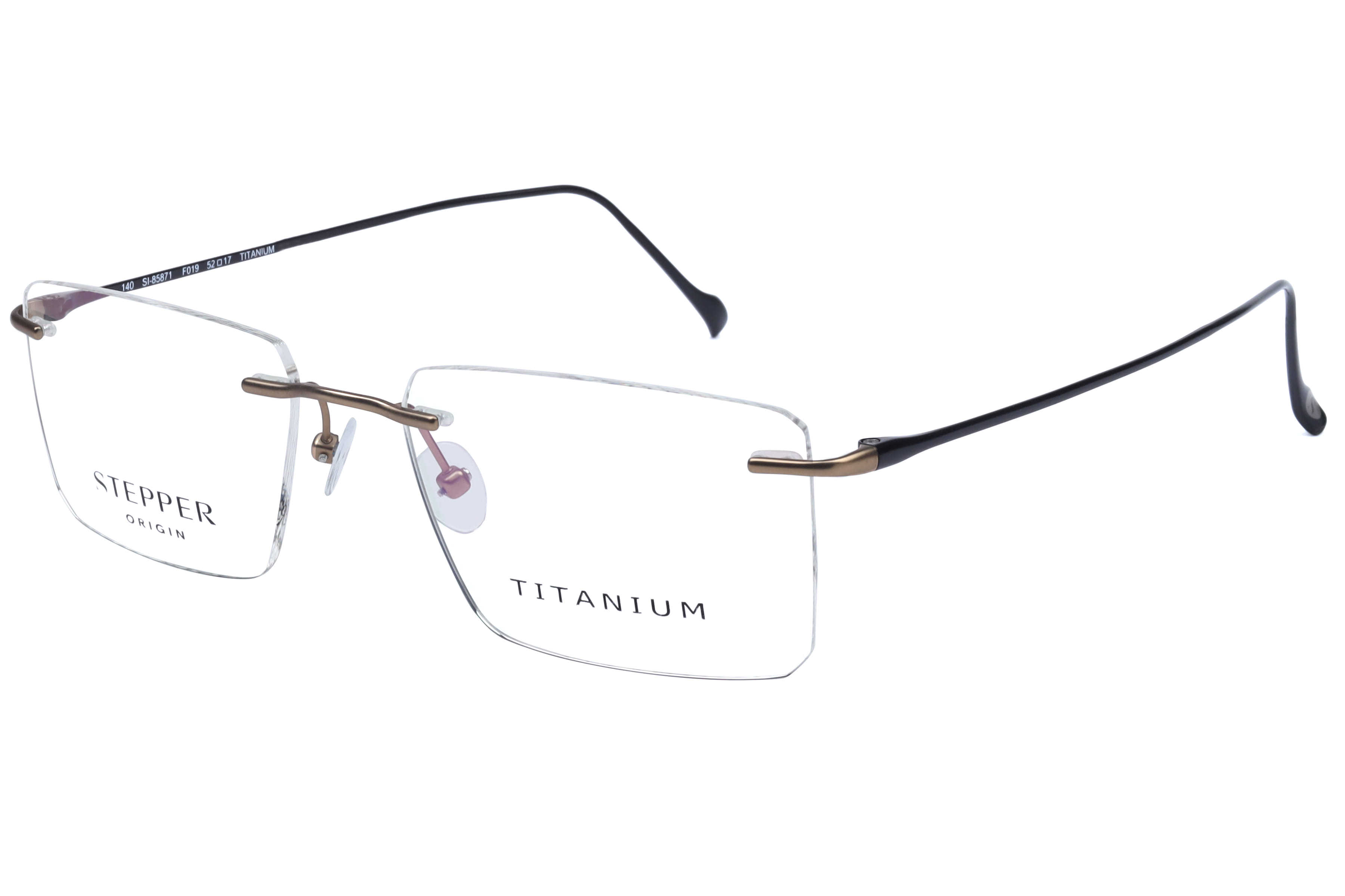 Hans Stepper SI-85871 Frame Brown Male RimLess Titanium Frame — Brown frame — view 1