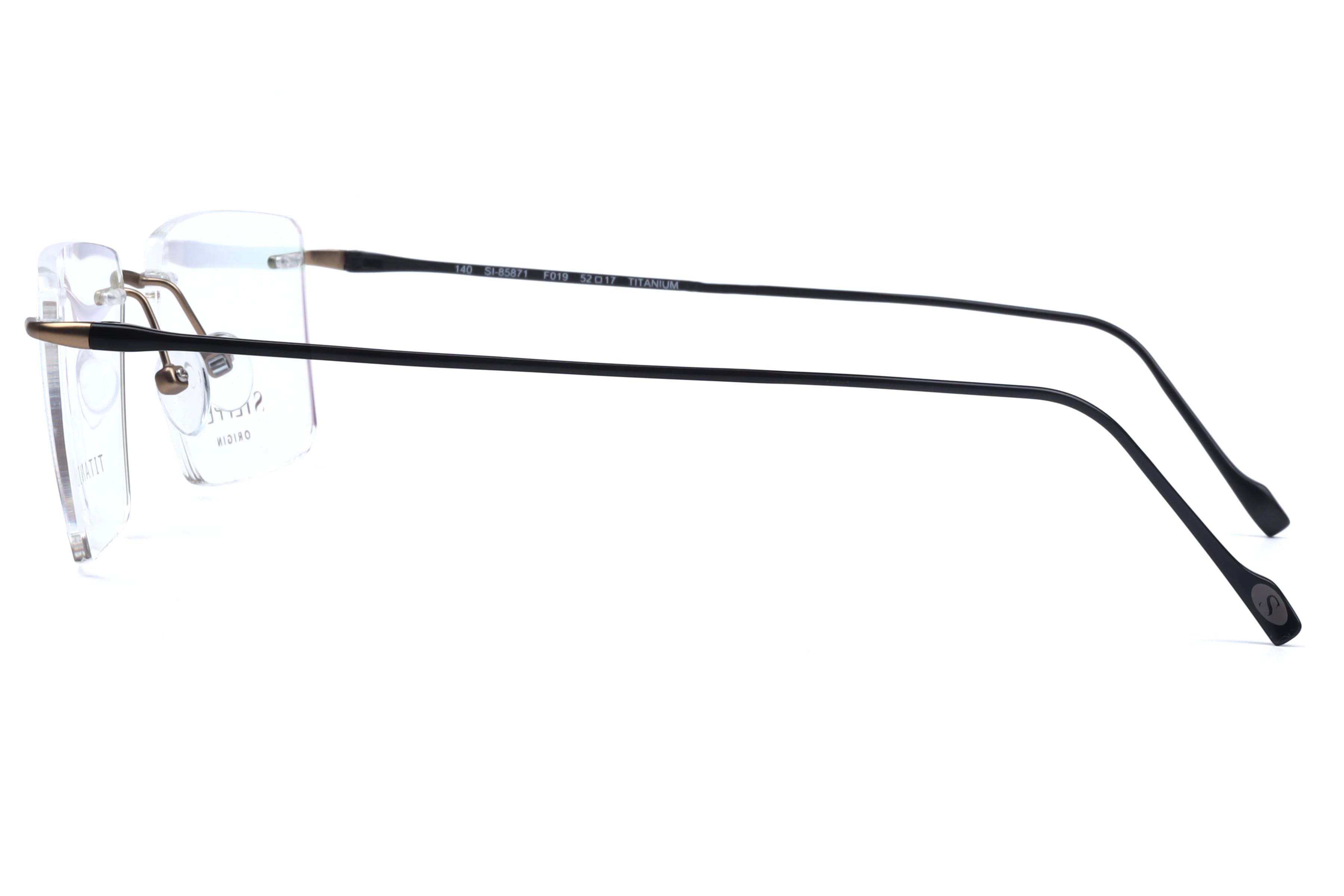 Hans Stepper SI-85871 Frame Brown Male RimLess Titanium Frame — Brown frame — view 3
