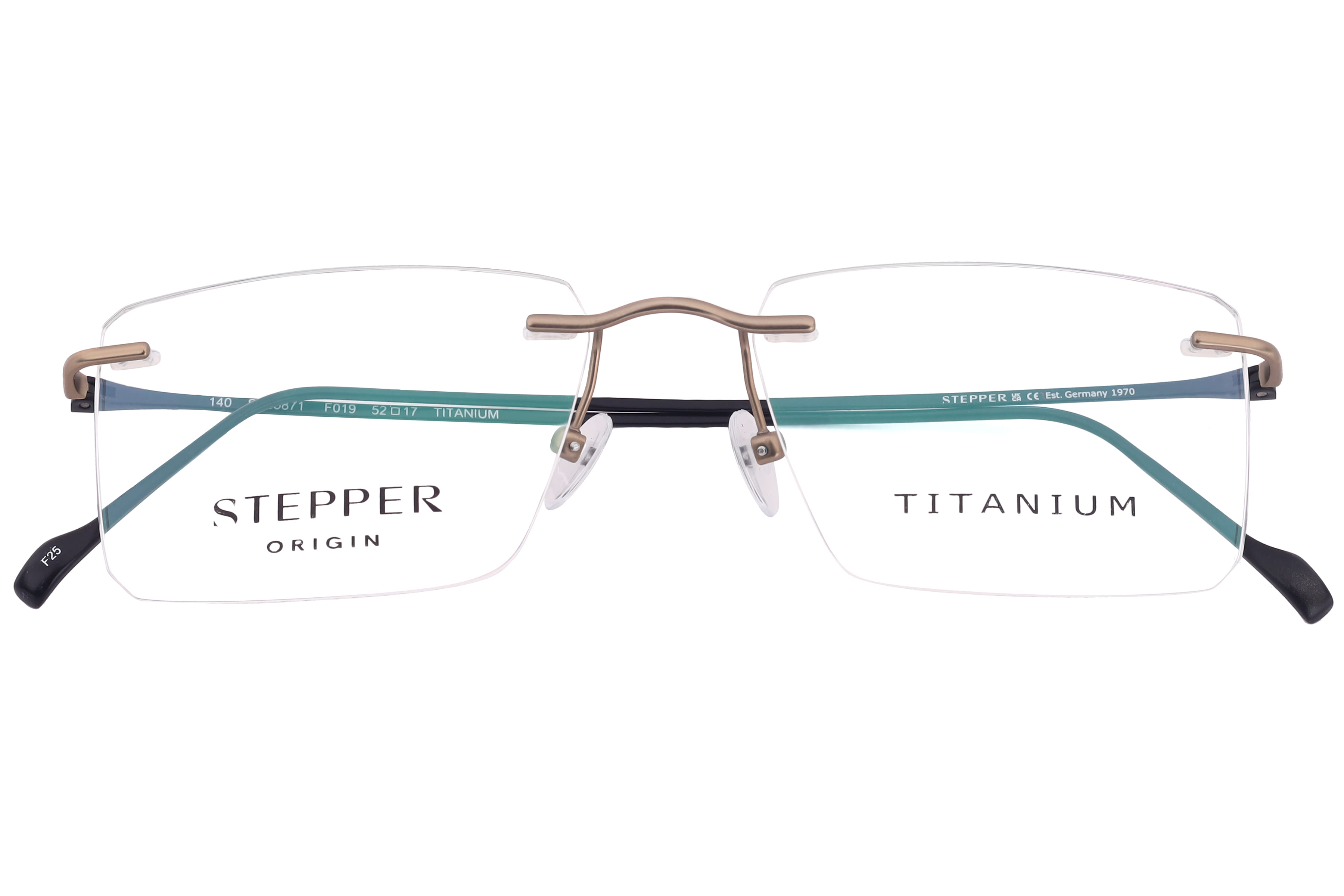 Hans Stepper SI-85871 Frame Brown Male RimLess Titanium Frame — Brown frame — view 4