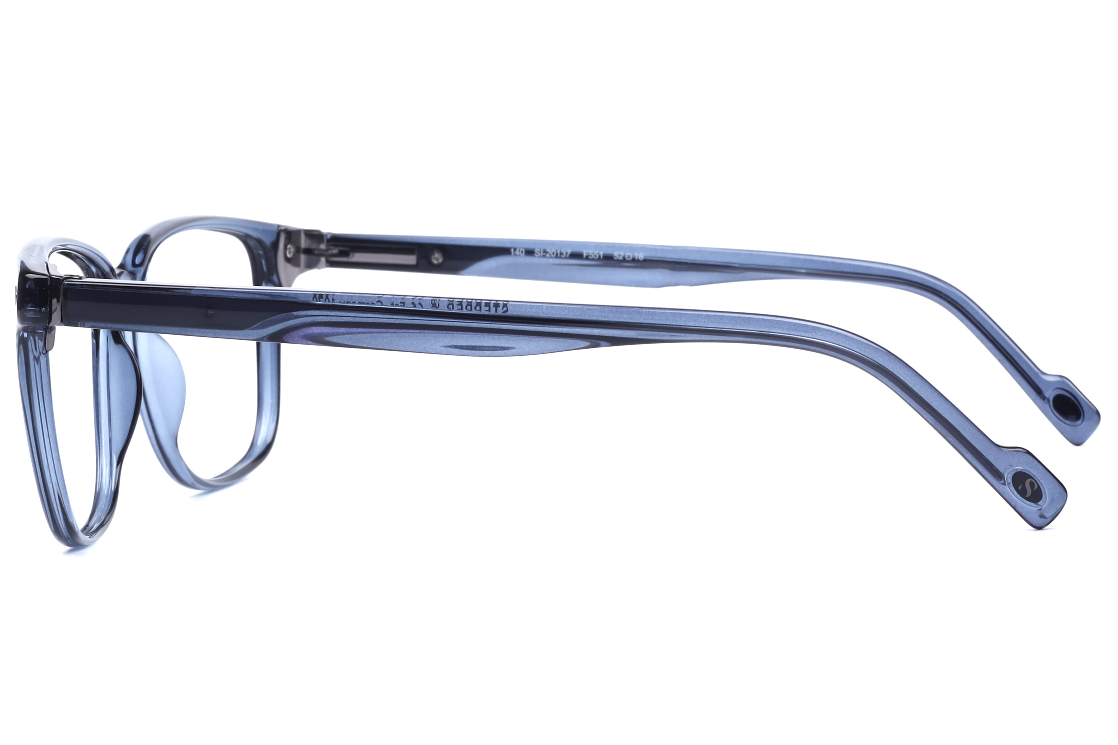 Hans Stepper SI-20137 Frame Transparent Blue Male Full Shell Frame — Transparent Blue frame — view 2
