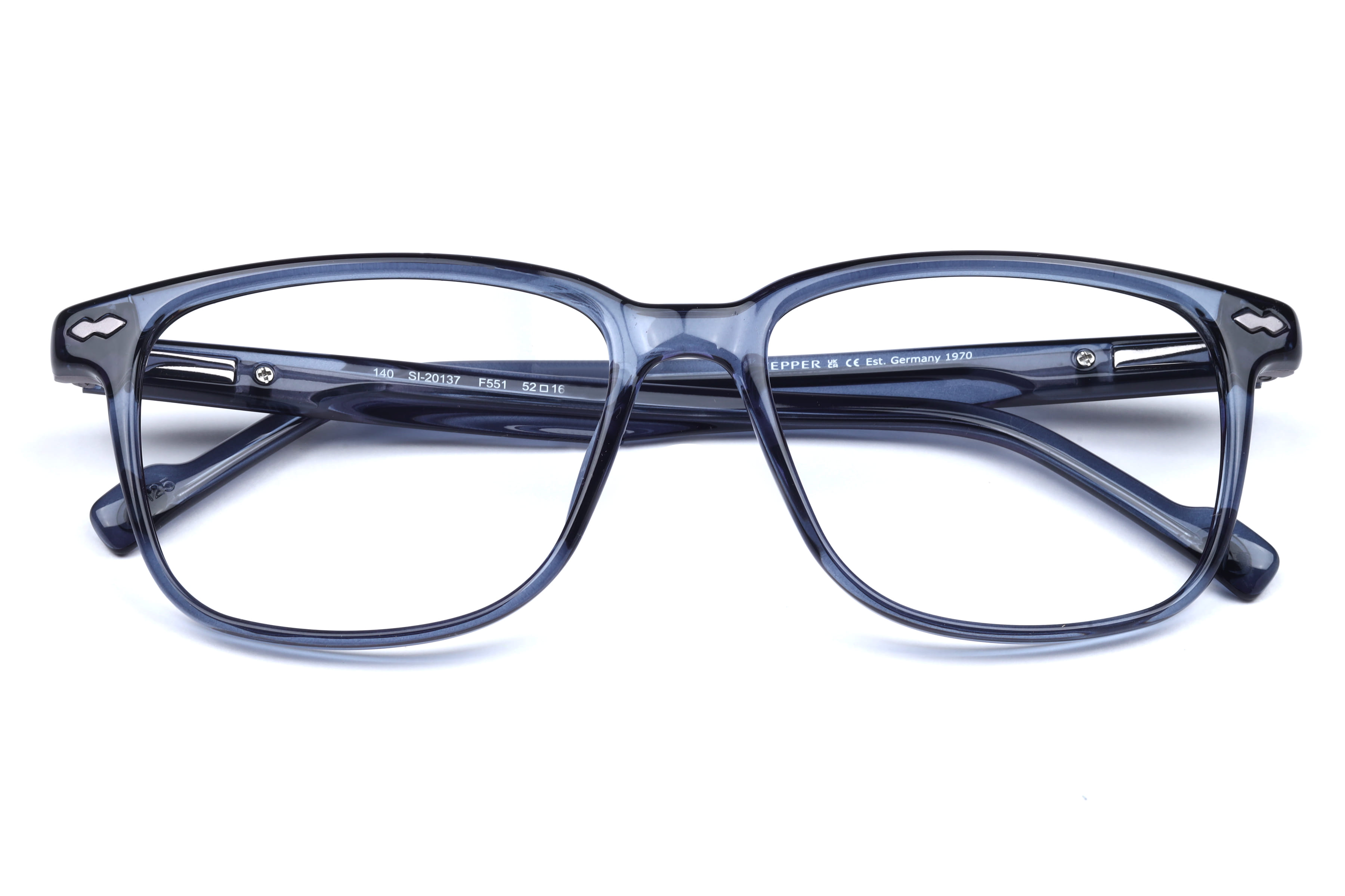 Hans Stepper SI-20137 Frame Transparent Blue Male Full Shell Frame — Transparent Blue frame — view 3