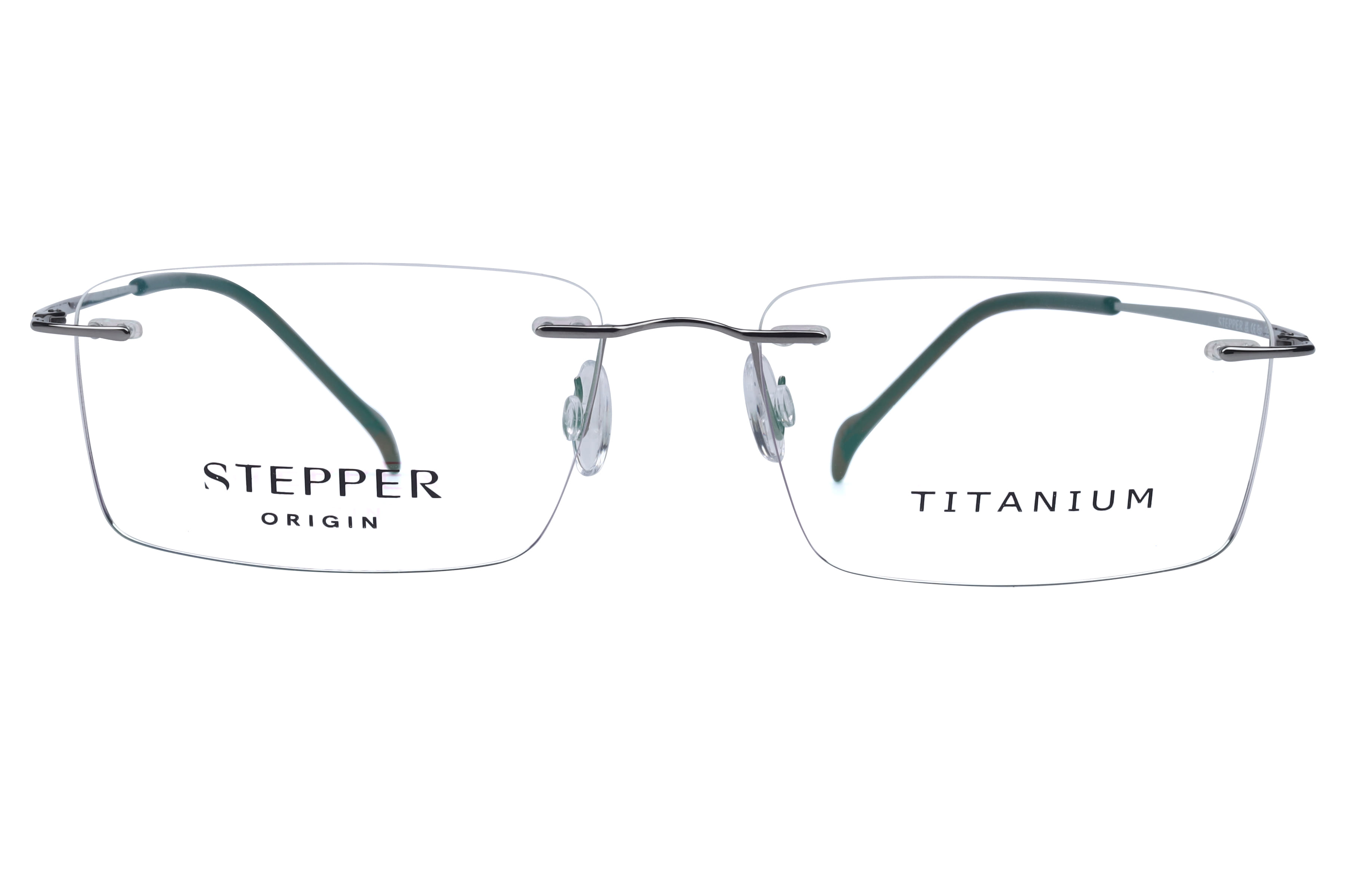 Hans Stepper SI-4253B Frame Silver Male RimLess Titanium Frame — Silver frame — view 2