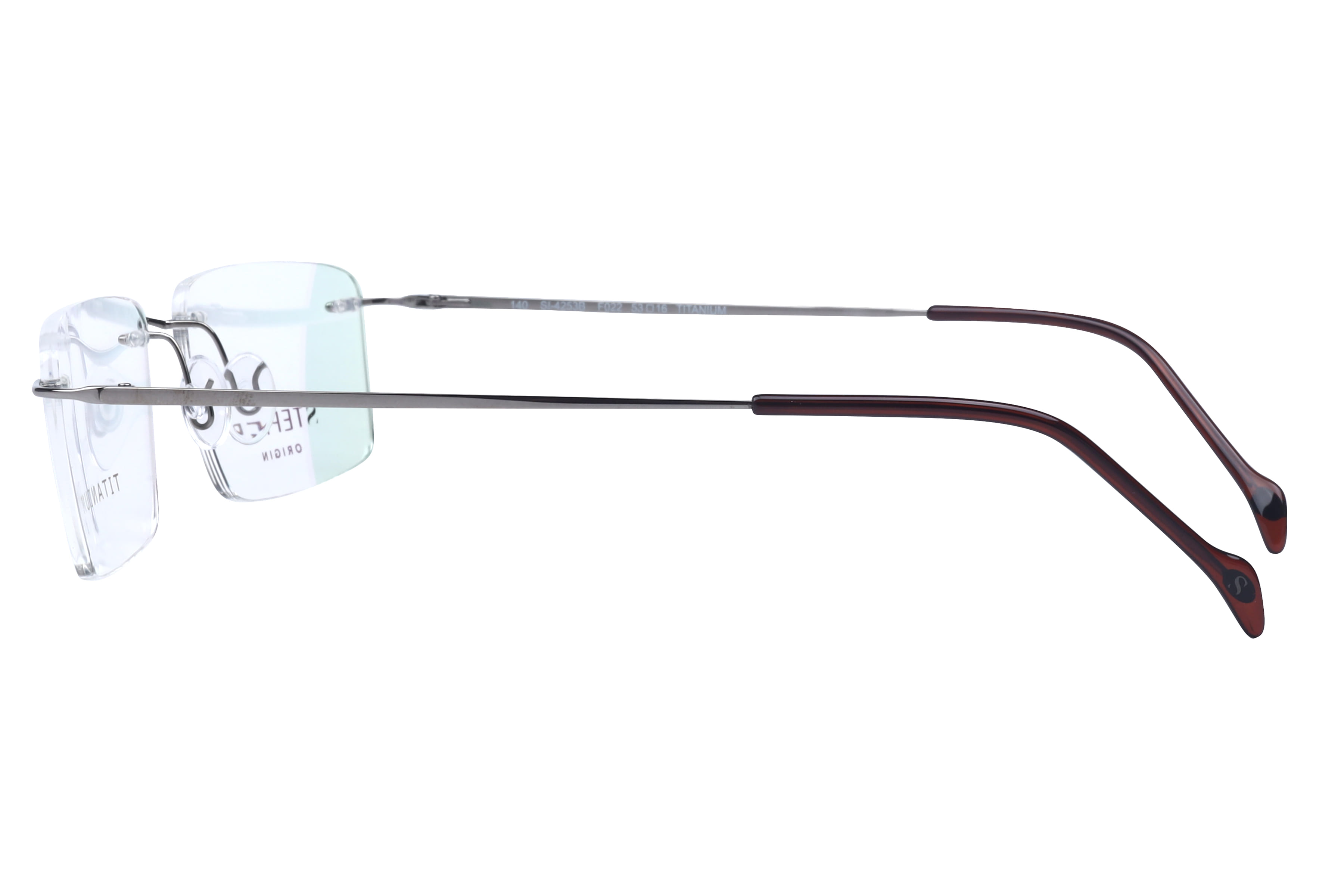 Hans Stepper SI-4253B Frame Silver Male RimLess Titanium Frame — Silver frame — view 3