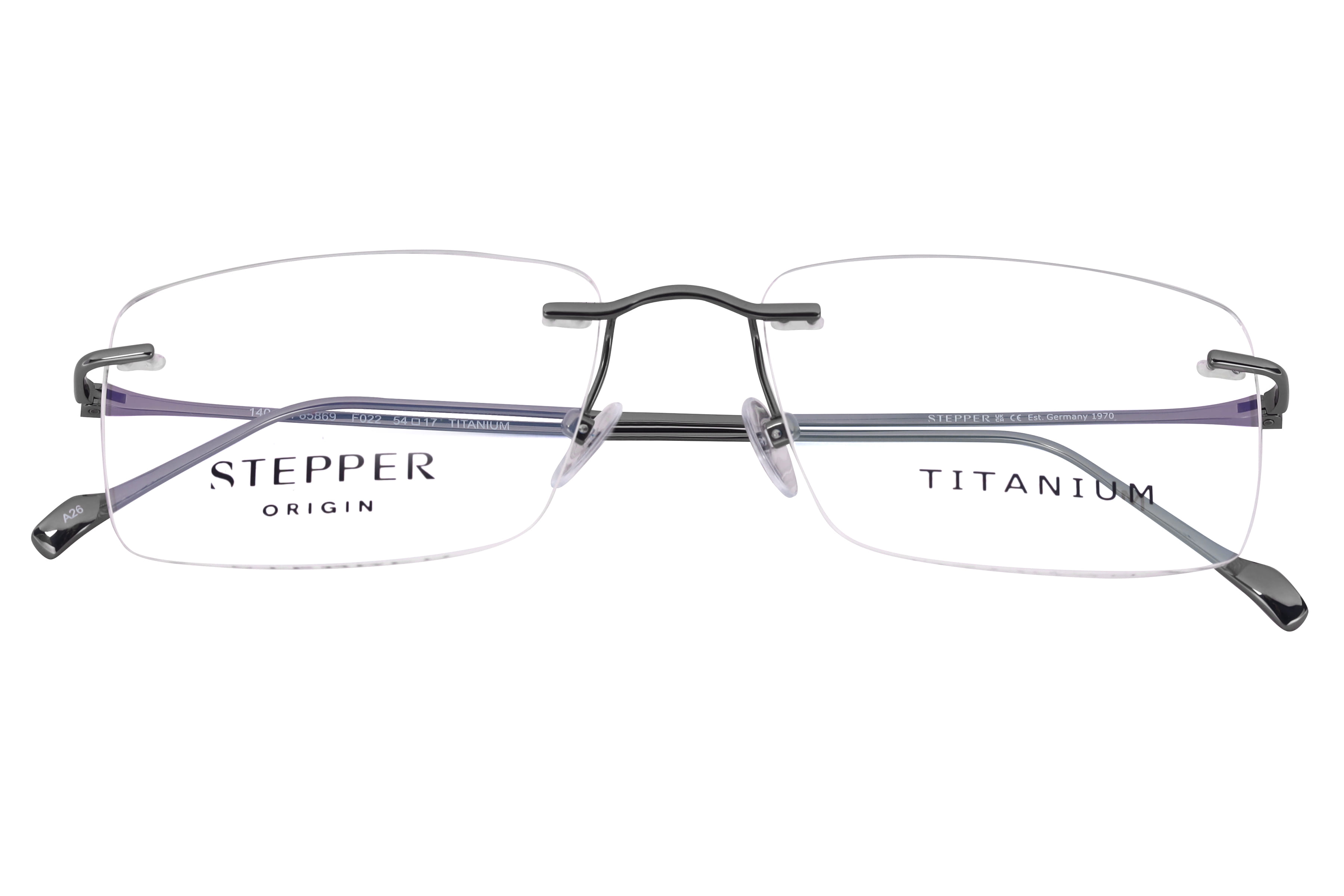Hans Stepper SI-85869 Frame Gun Metal Male RimLess Titanium Frame — Gun Metal frame — view 3