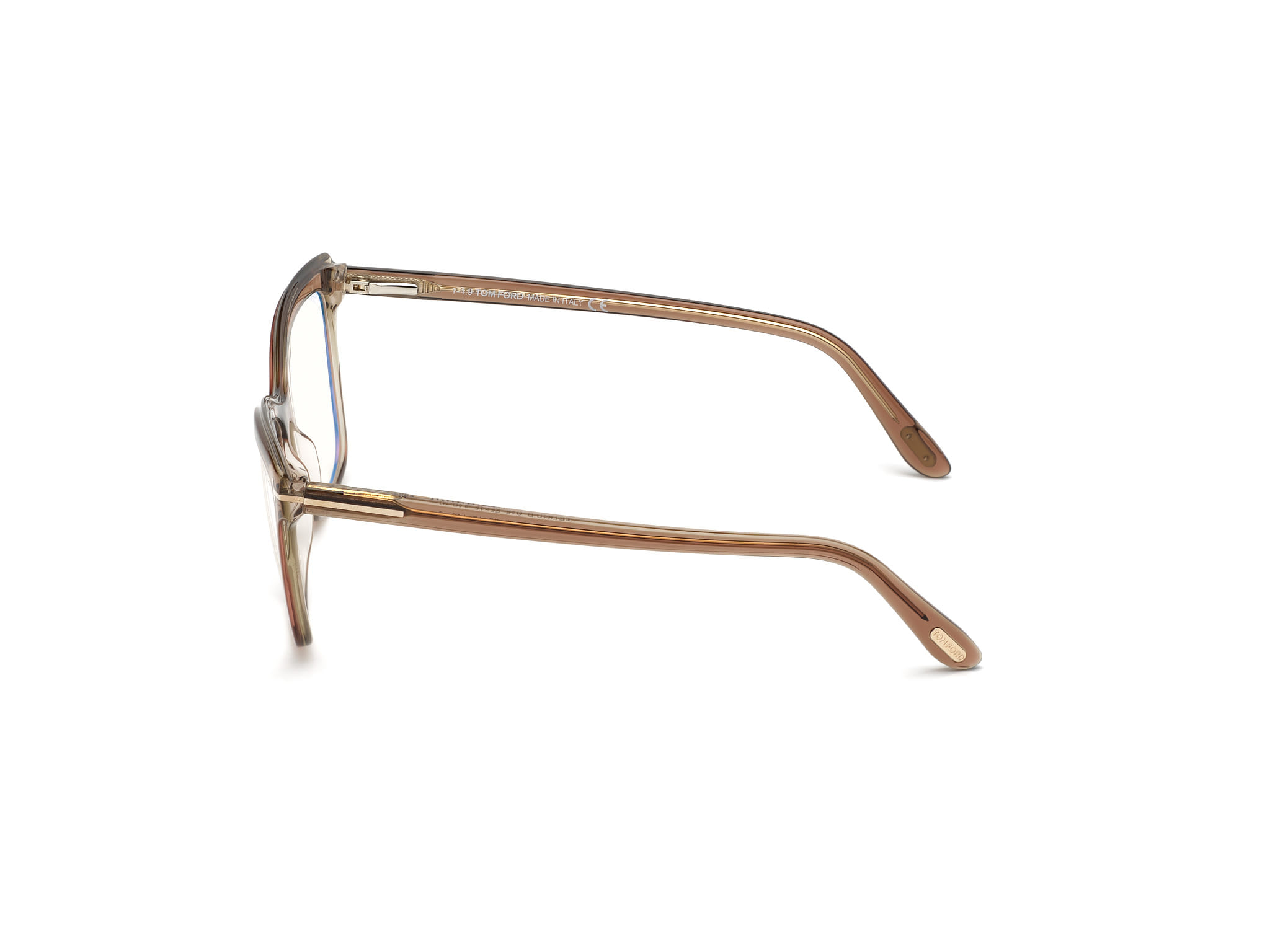 Tomford FT5619-B Frame Transparent Brown Female Full Shell Frame — view 3