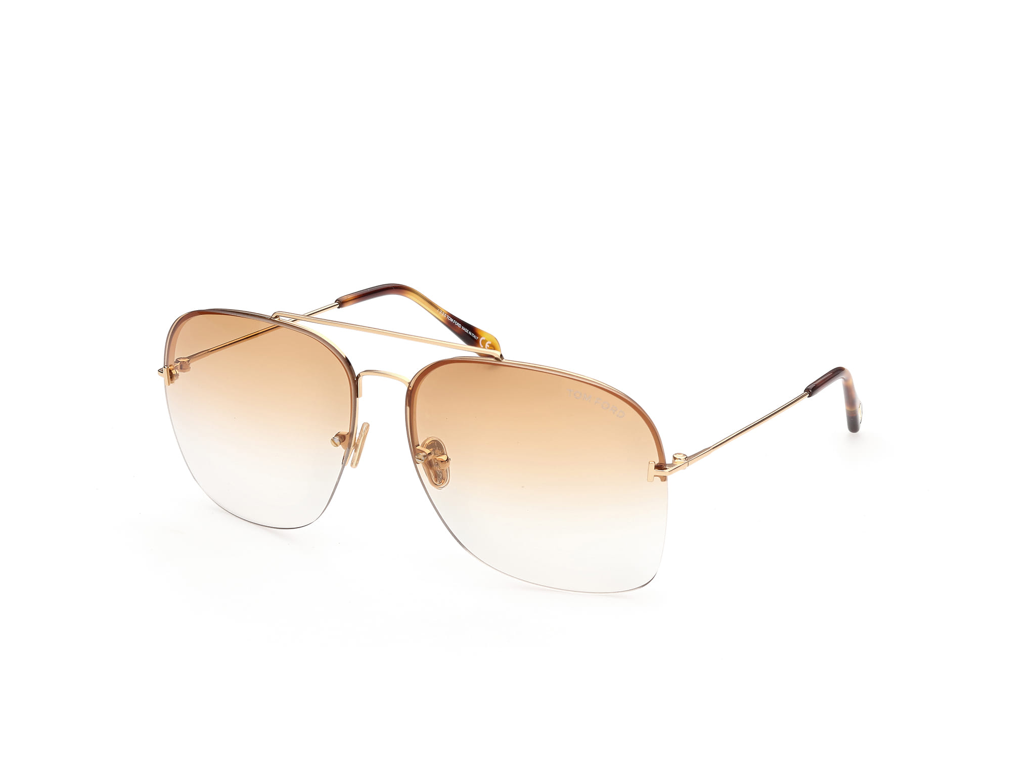 Tomford FT0883 Sunglass Gold Male RimLess Metal — Gold frame