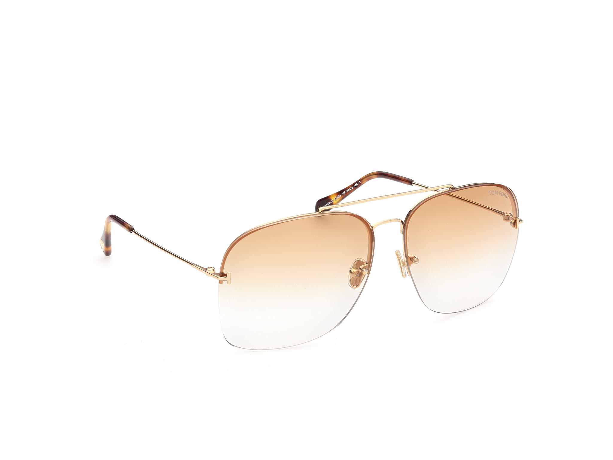 Tomford FT0883 Sunglass Gold Male RimLess Metal Sunglass — Gold frame — view 7