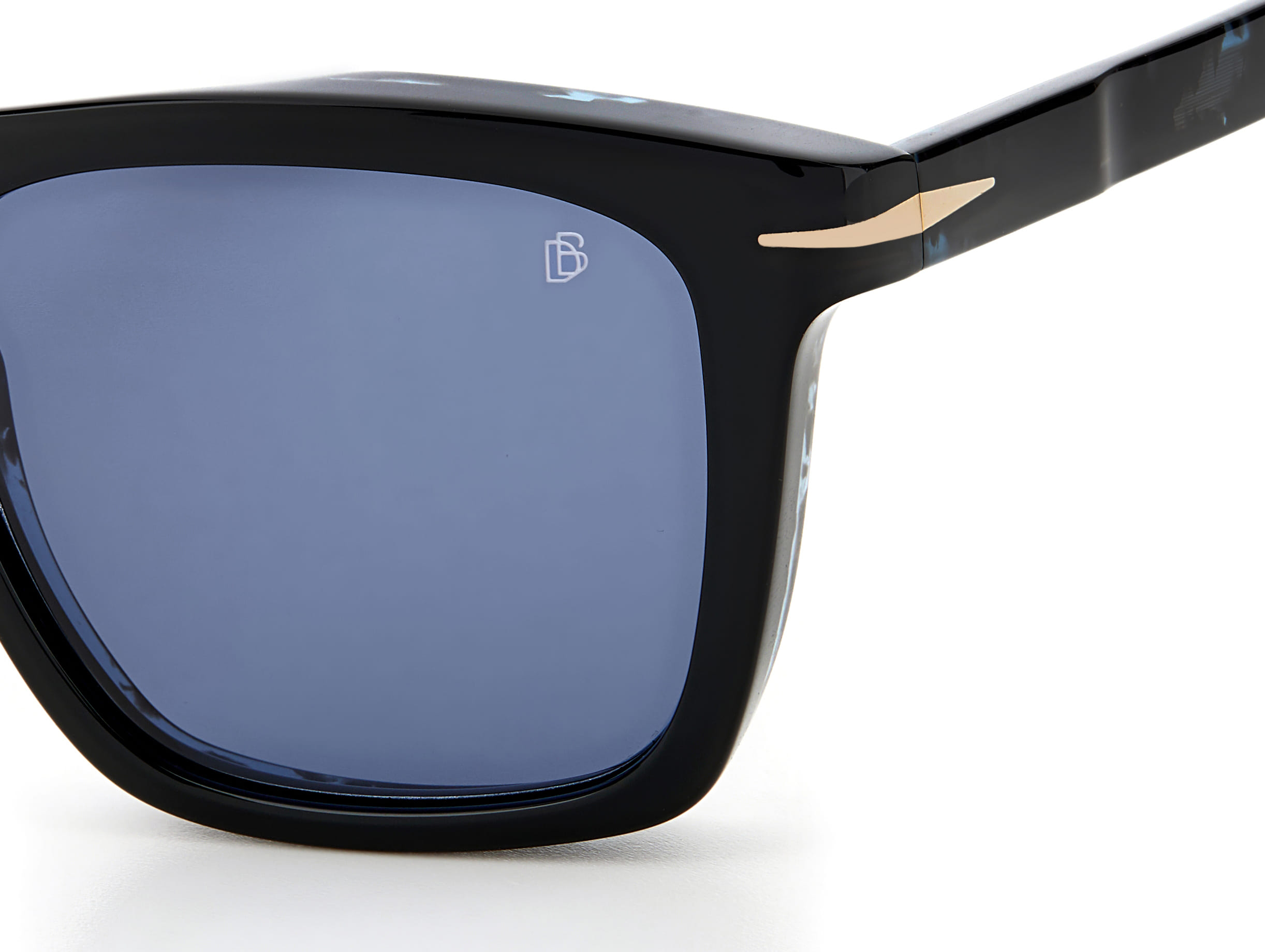 David Beckham DB 7000/S Sunglass Black Male Full Shell Sunglass — Black frame — view 3