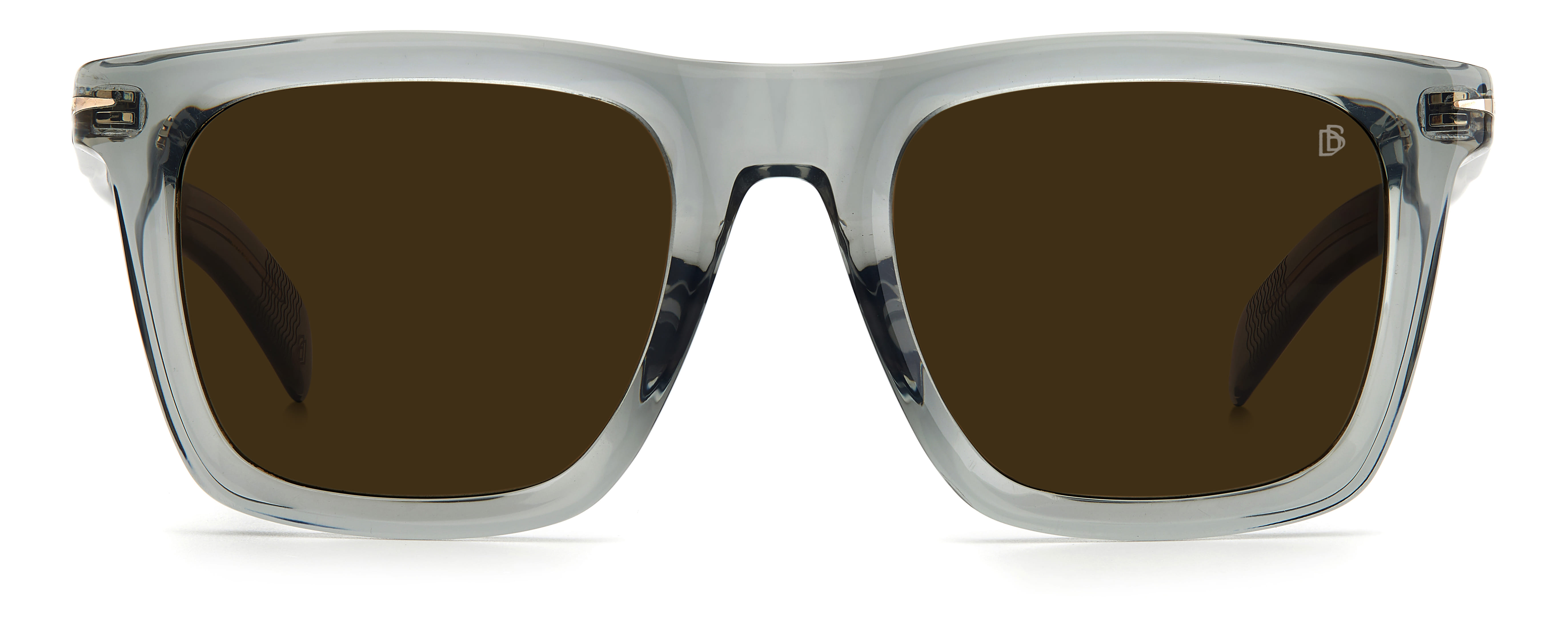 David Beckham DB 7066/F/S Sunglass Transparent Grey Male Ful Sunglass — Transparent Grey frame — view 2