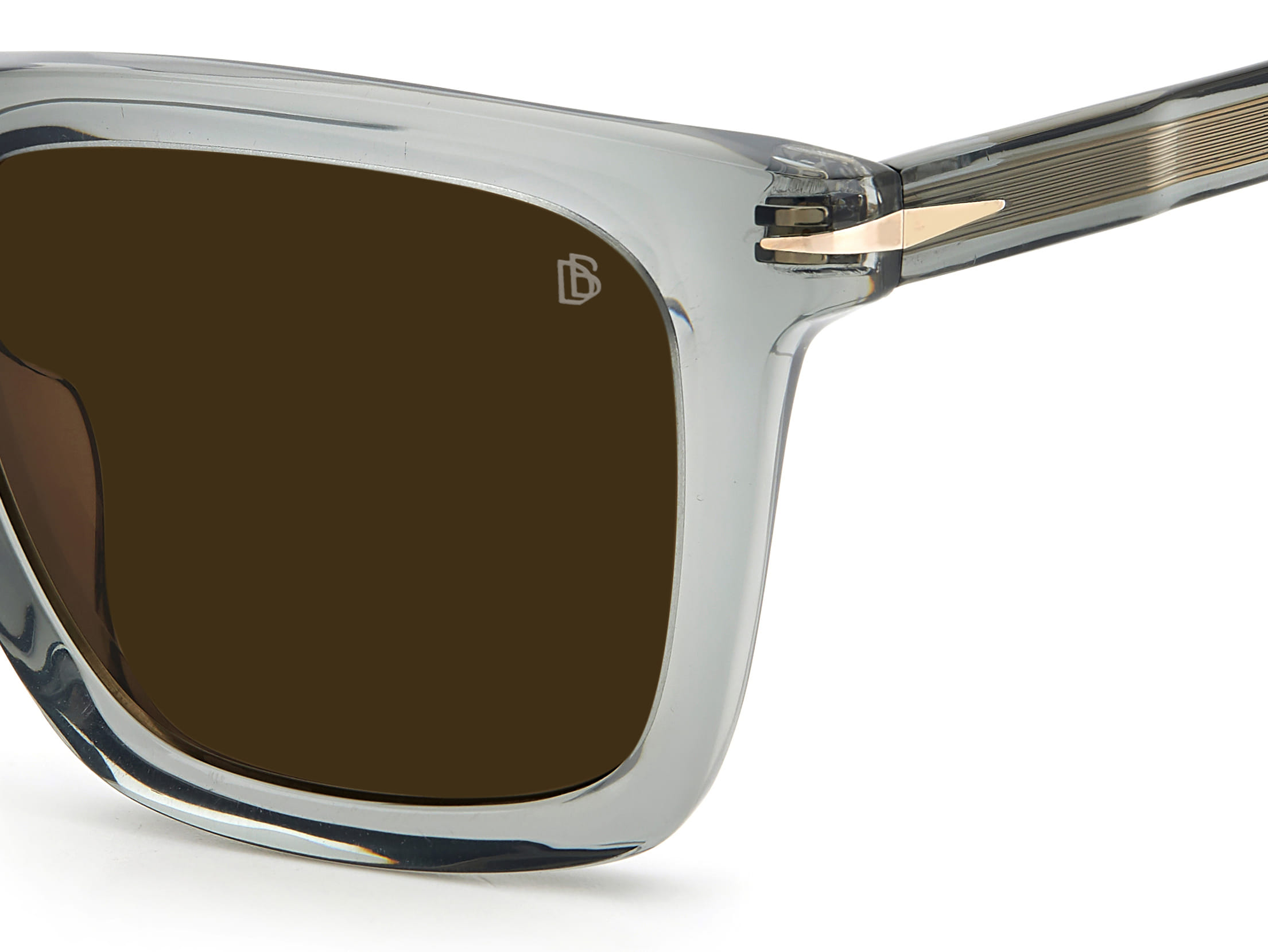 David Beckham DB 7066/F/S Sunglass Transparent Grey Male Ful Sunglass — Transparent Grey frame — view 3