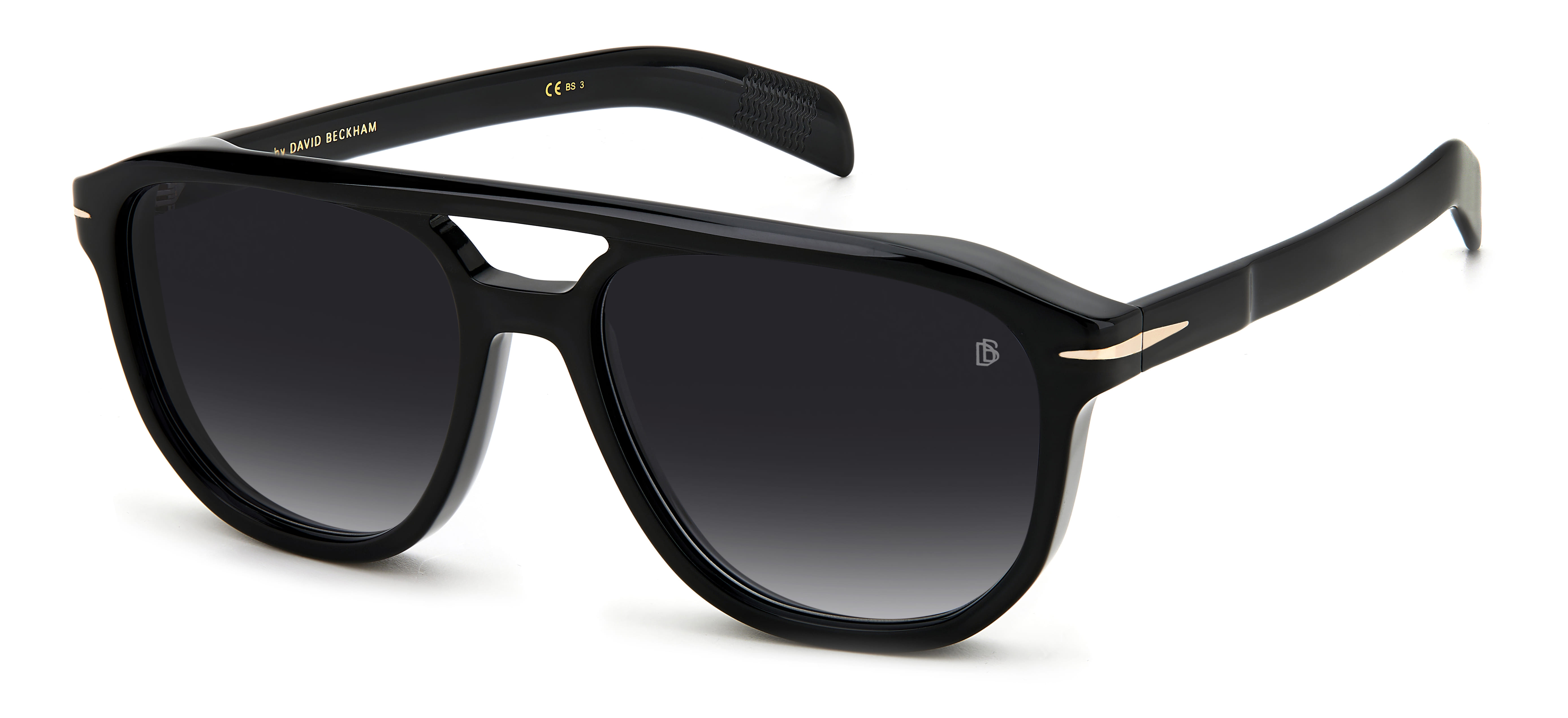David Beckham DB 7080/S Sunglass Black Male Full Shell — Black frame