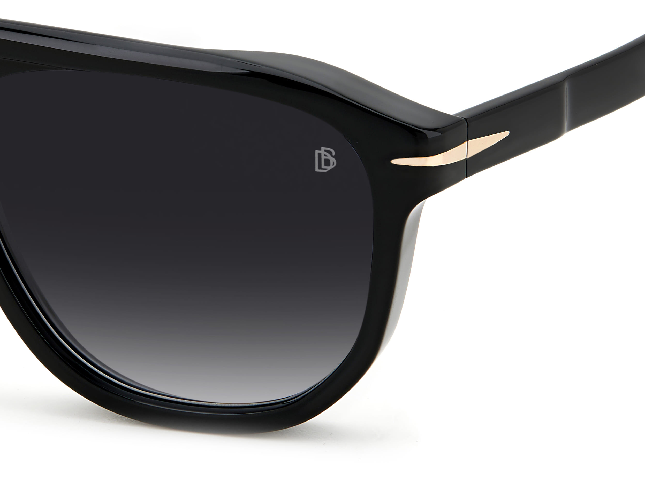 David Beckham DB 7080/S Sunglass Black Male Full Shell Sunglass — Black frame — view 3
