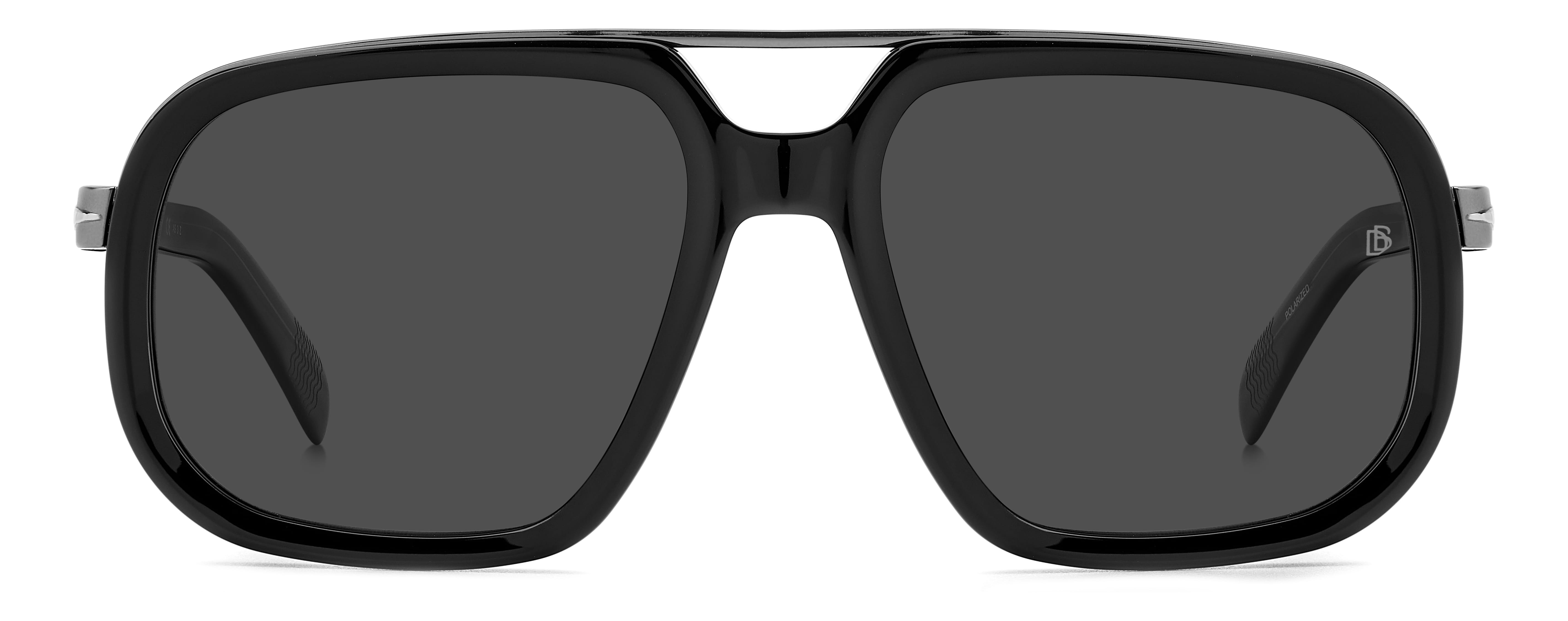 David Beckham DB 7101/S Sunglass Black Male Full Shell Sunglass — Black frame — view 2