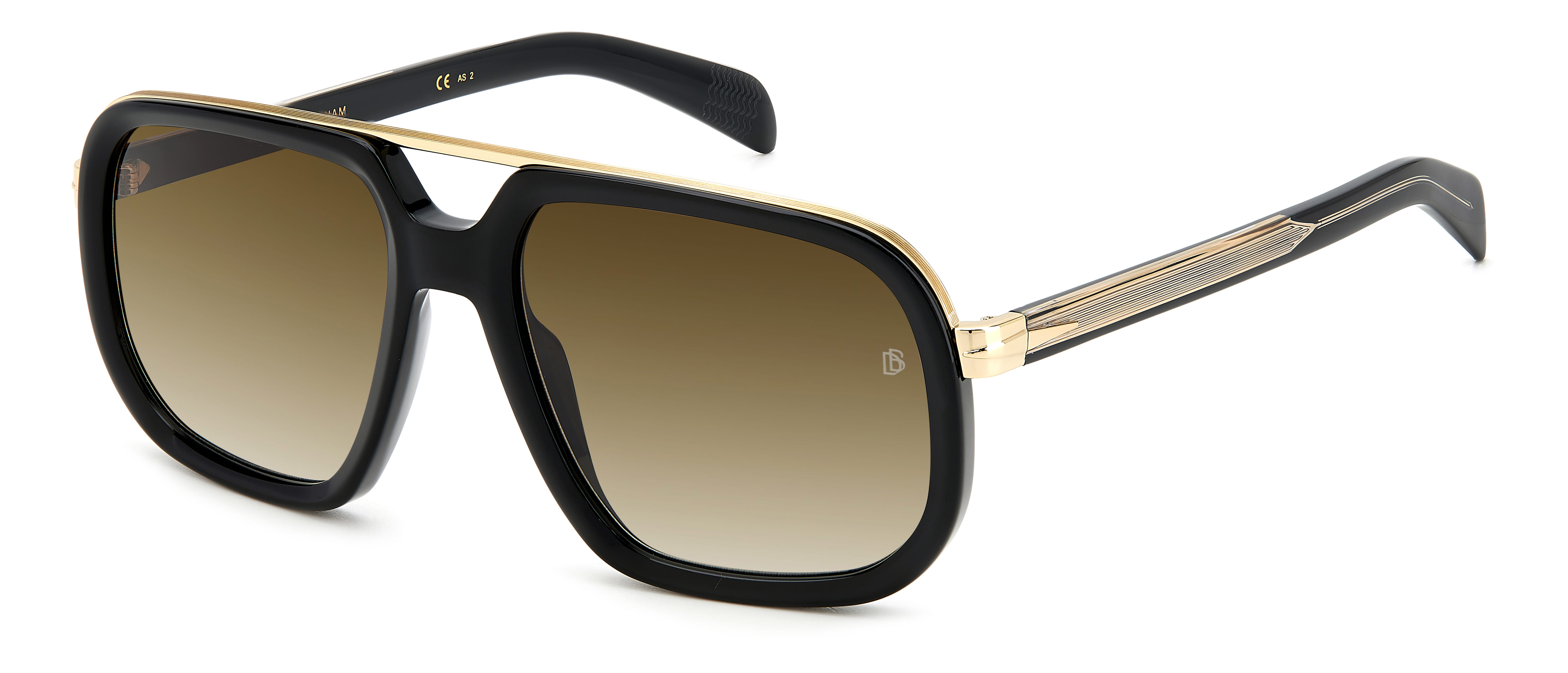 David Beckham DB 7101/S Sunglass Black Male Full Shell — Havana frame