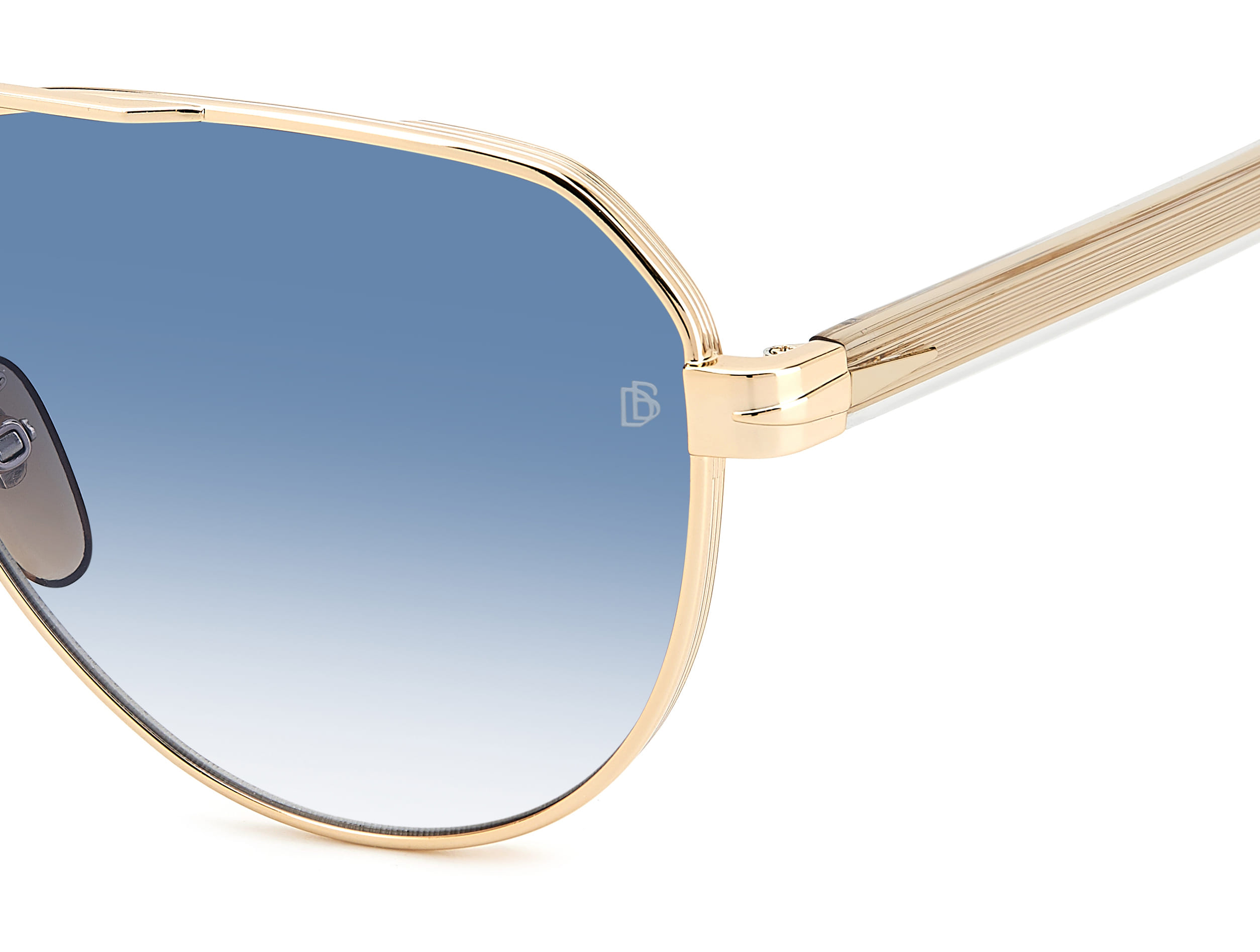 David Beckham DB 1121/G/S Sunglass Gold Male Full Shell Sunglass — Gold frame — view 3