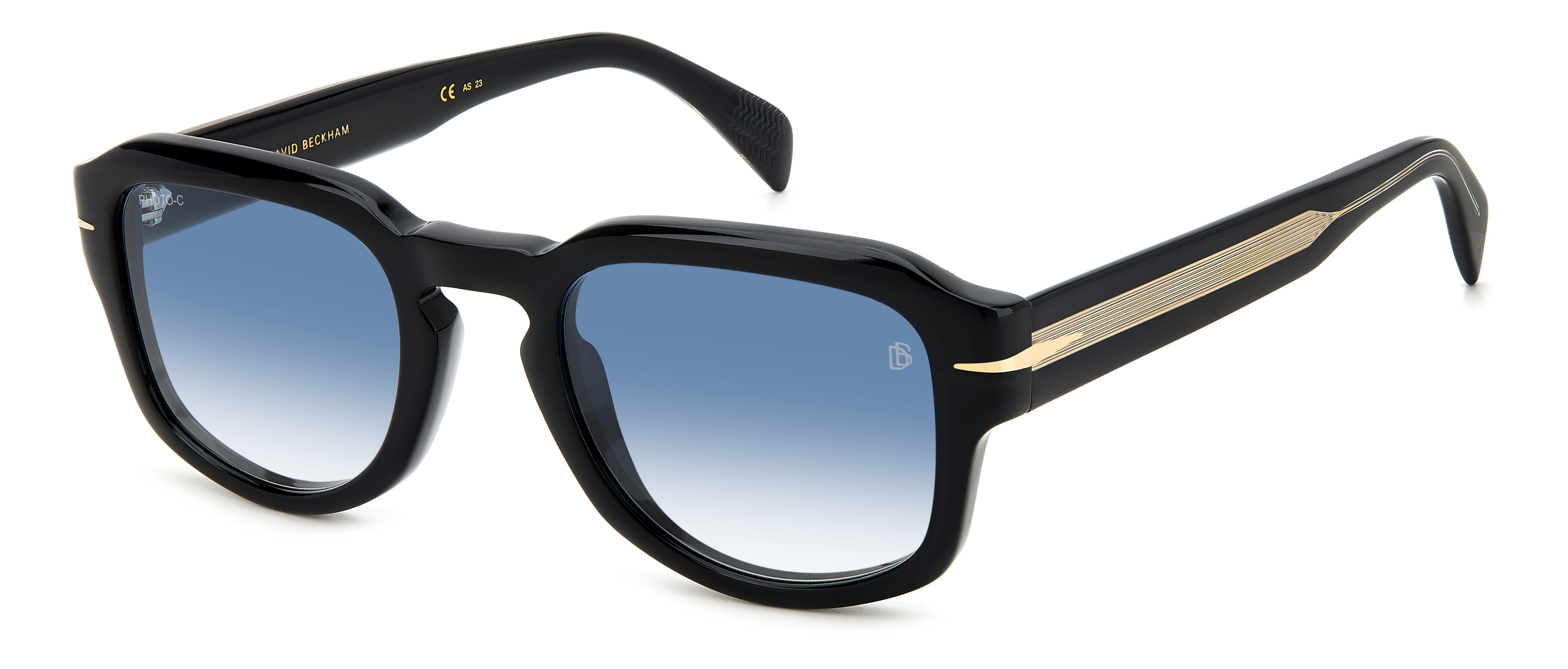 David Beckham DB 7098/S Sunglass Black Male Full Shell — Black frame