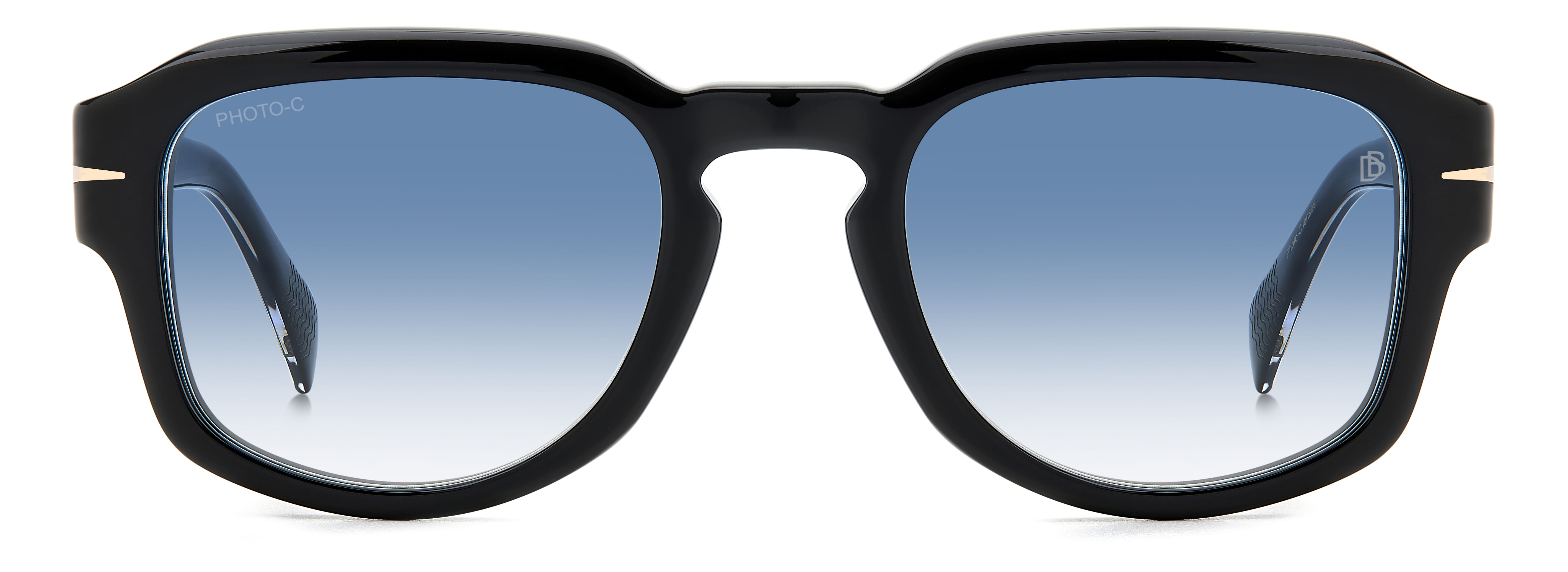 David Beckham DB 7098/S Sunglass Black Male Full Shell Sunglass — Black frame — view 2