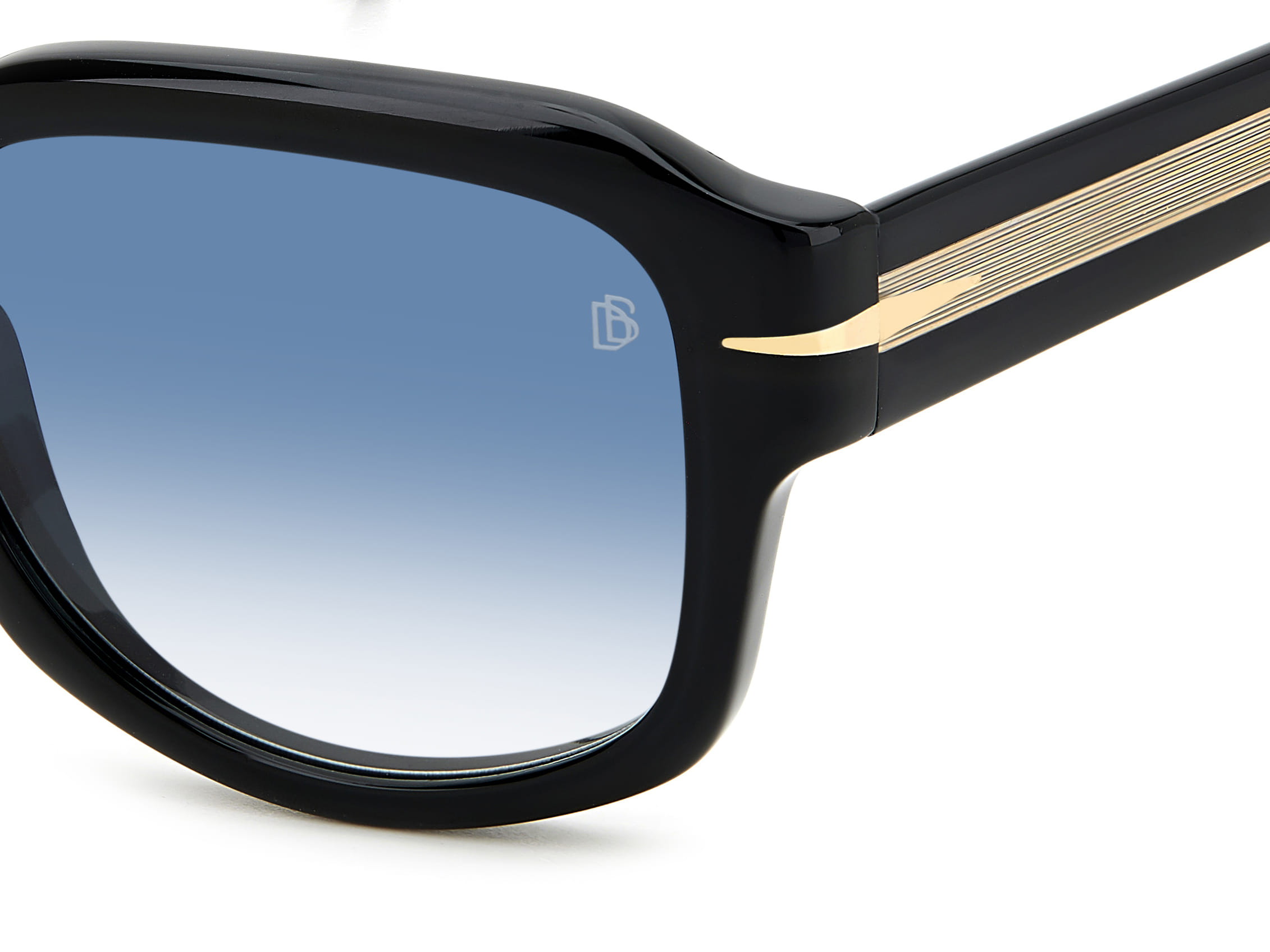 David Beckham DB 7098/S Sunglass Black Male Full Shell Sunglass — Black frame — view 3
