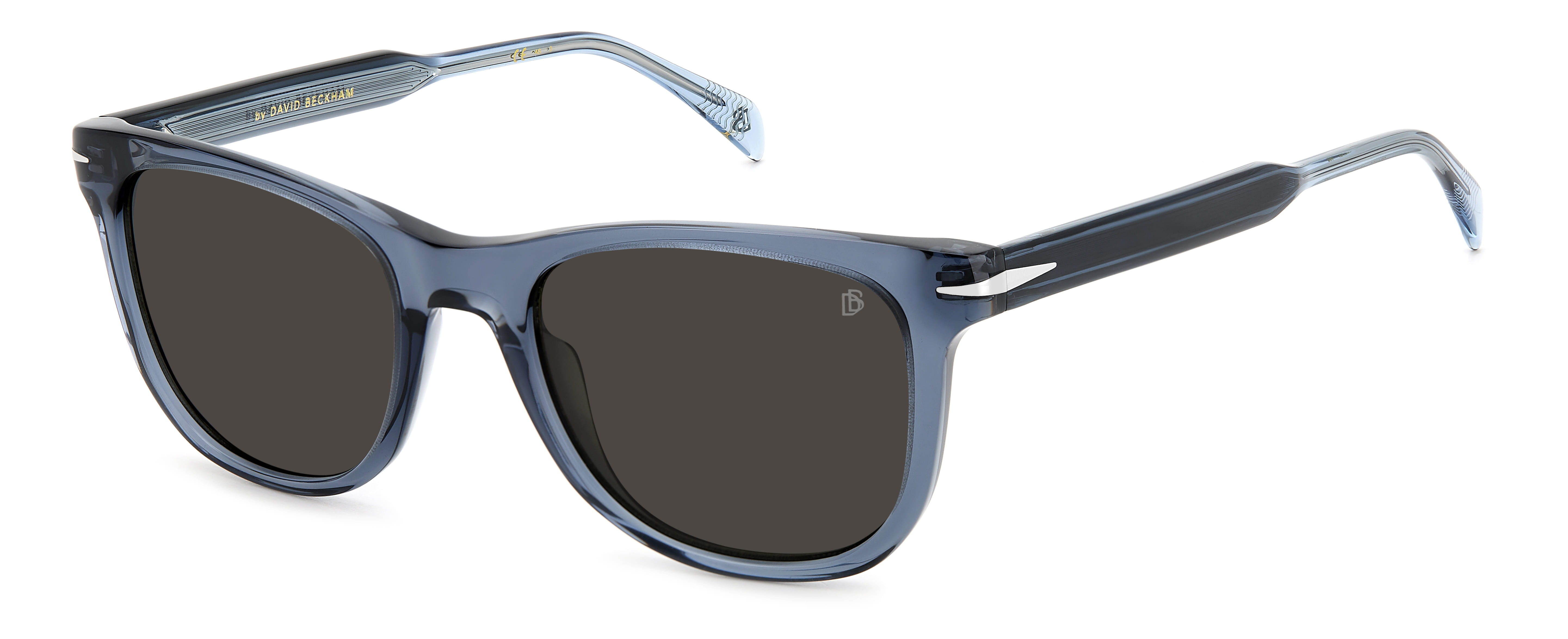 David Beckham DB 1113/S Sunglass Transparent Blue Male Full — Transparent Blue frame