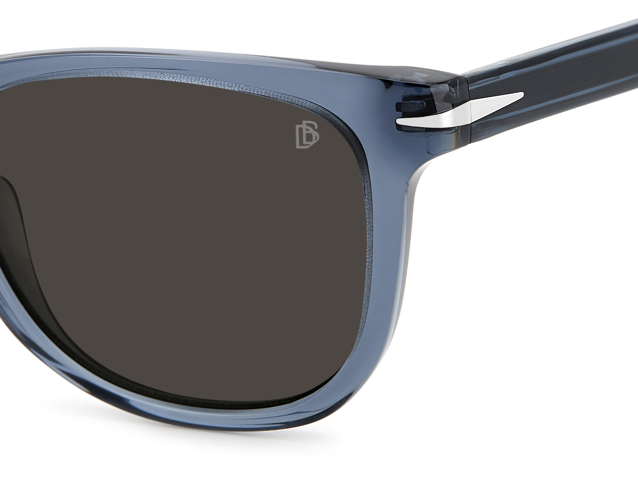 David Beckham DB 1113/S Sunglass Transparent Blue Male Full Sunglass — Transparent Blue frame — view 3