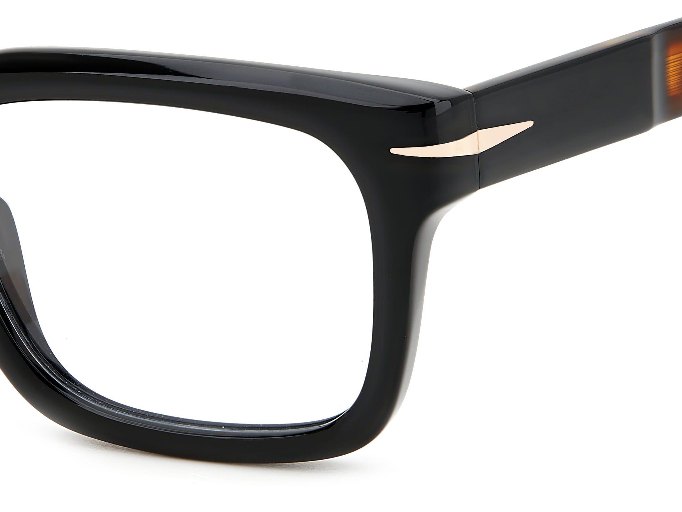 David Beckham DB 7107 Frame Black Male Full Shell Frame — Black frame — view 3