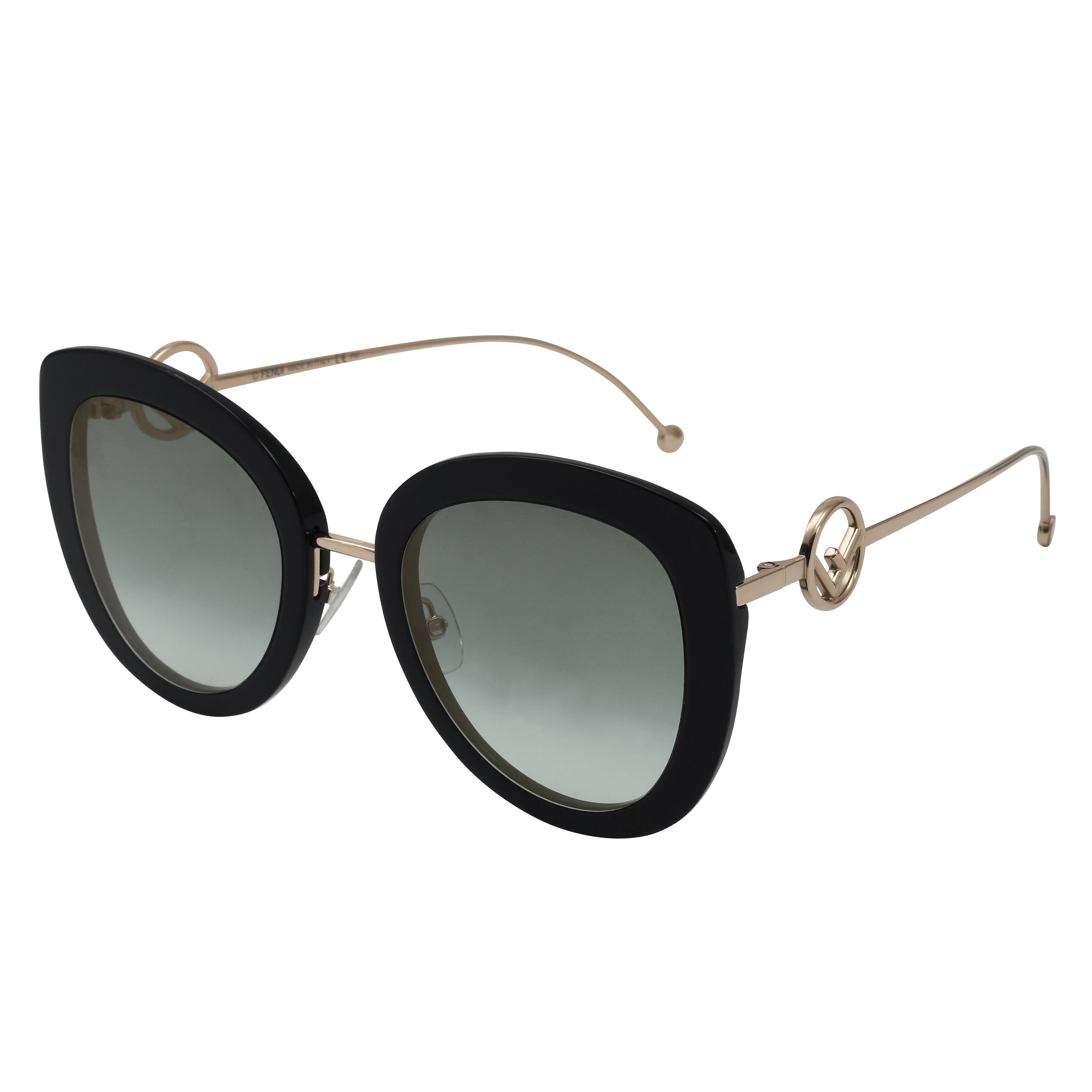 Fendi FF 0409/S Sunglass Black Female Full Metal Sunglass — Black frame — alternate view