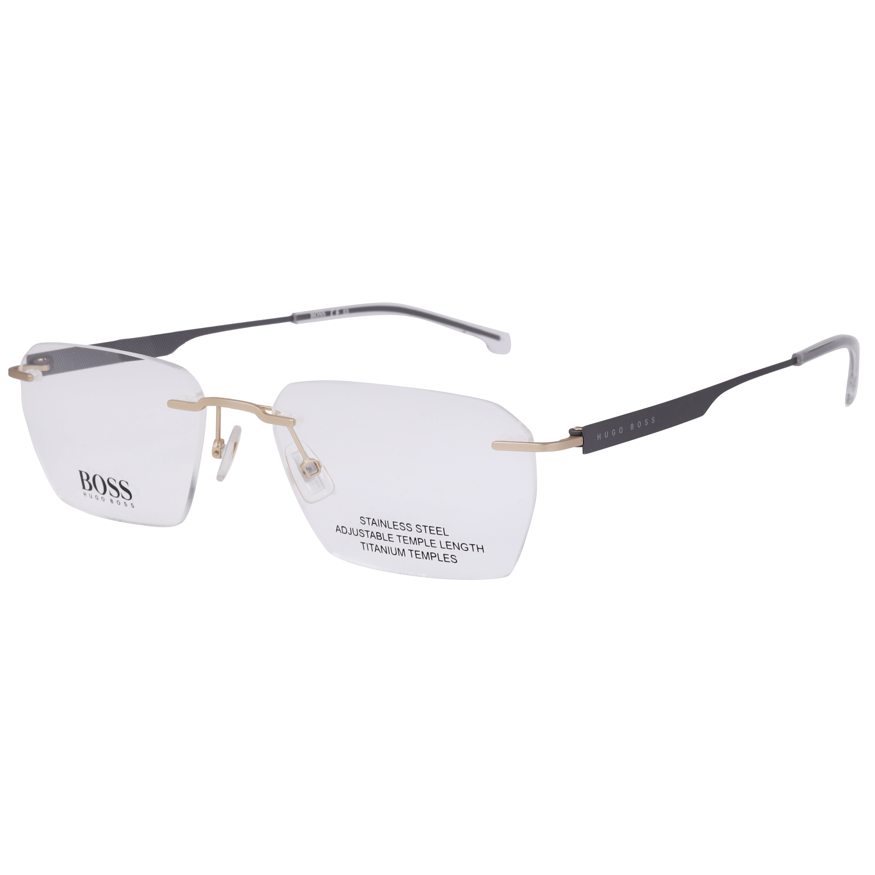 Hugo Boss BOSS 1265/A Frame Gold Male RimLess Titanium — Gold frame