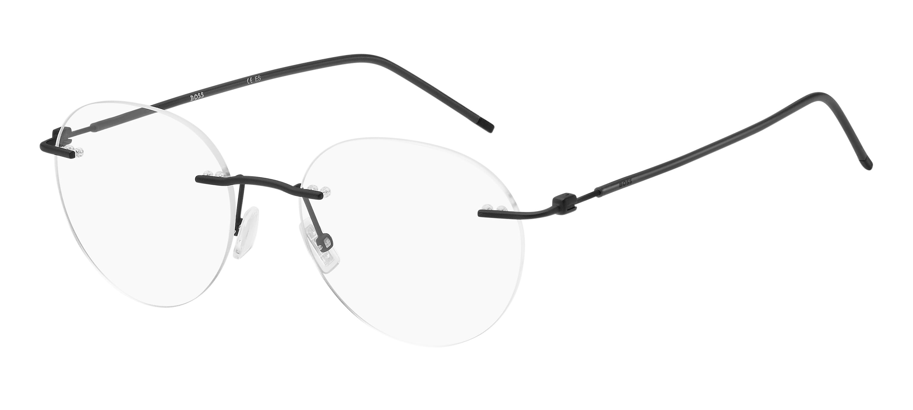 Hugo Boss BOSS 1422 Frame Matt Black Male RimLess Stainless — Matt Black frame