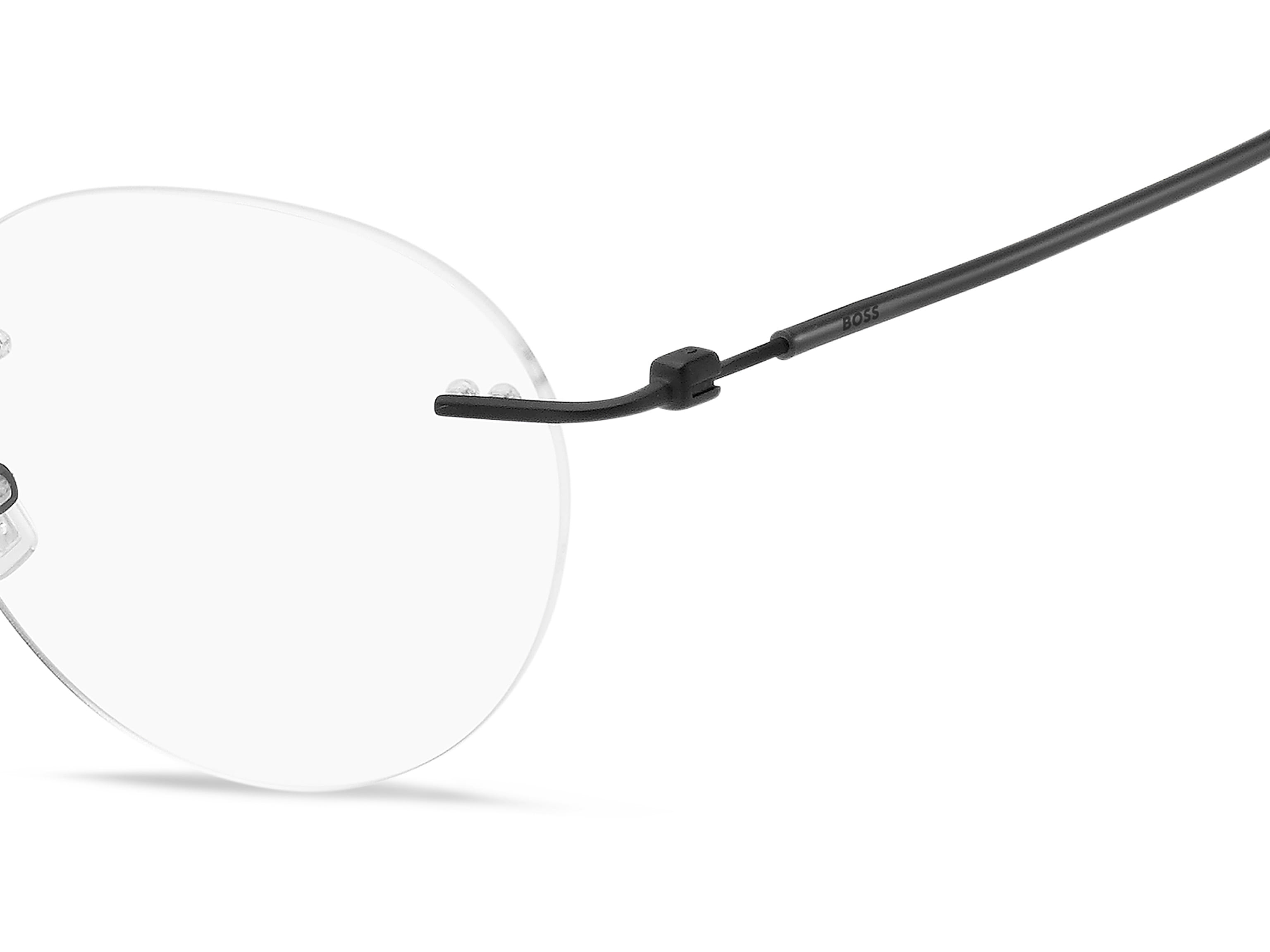 Hugo Boss BOSS 1422 Frame Matt Black Male RimLess Stainless Frame — Matt Black frame — view 3