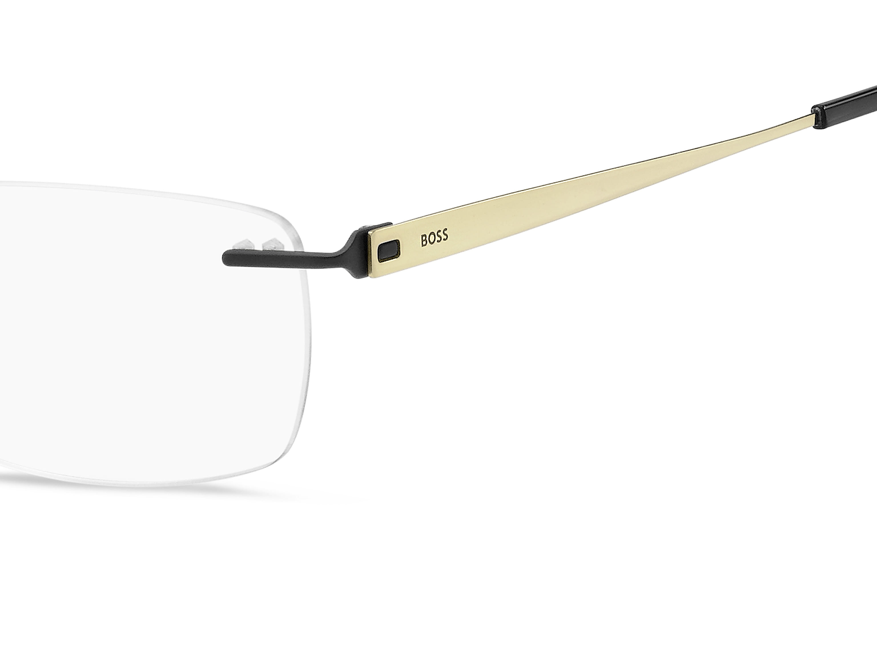 Hugo Boss BOSS 1423 Frame Matt Black Male RimLess Titanium Frame — Matt Black frame — view 3