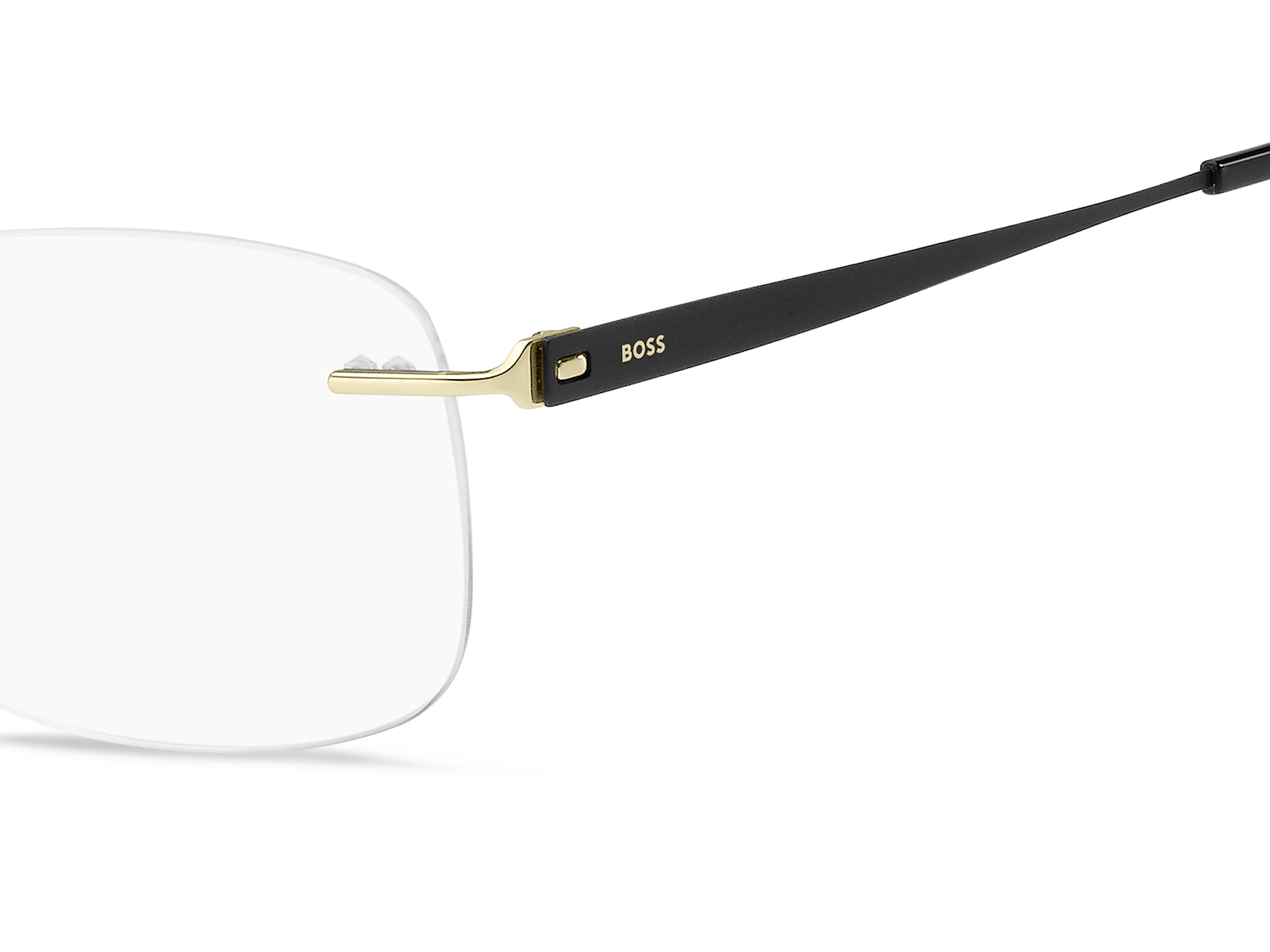 Hugo Boss BOSS 1424 Frame Gold Male RimLess Titanium Frame — Gold frame — view 3