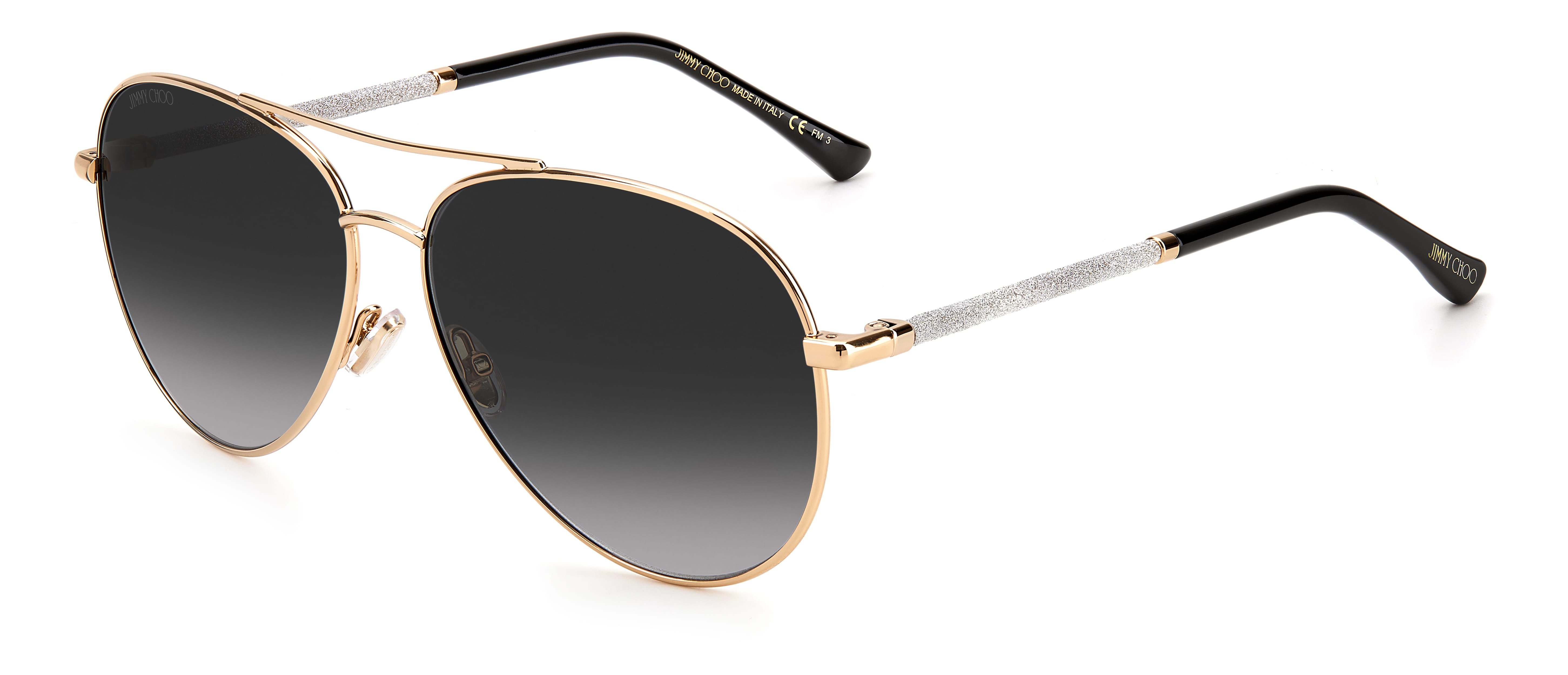 Jimmy Choo DEVAN/S Sunglass Gold Female Full Metal Sunglass — Gold frame — view 1