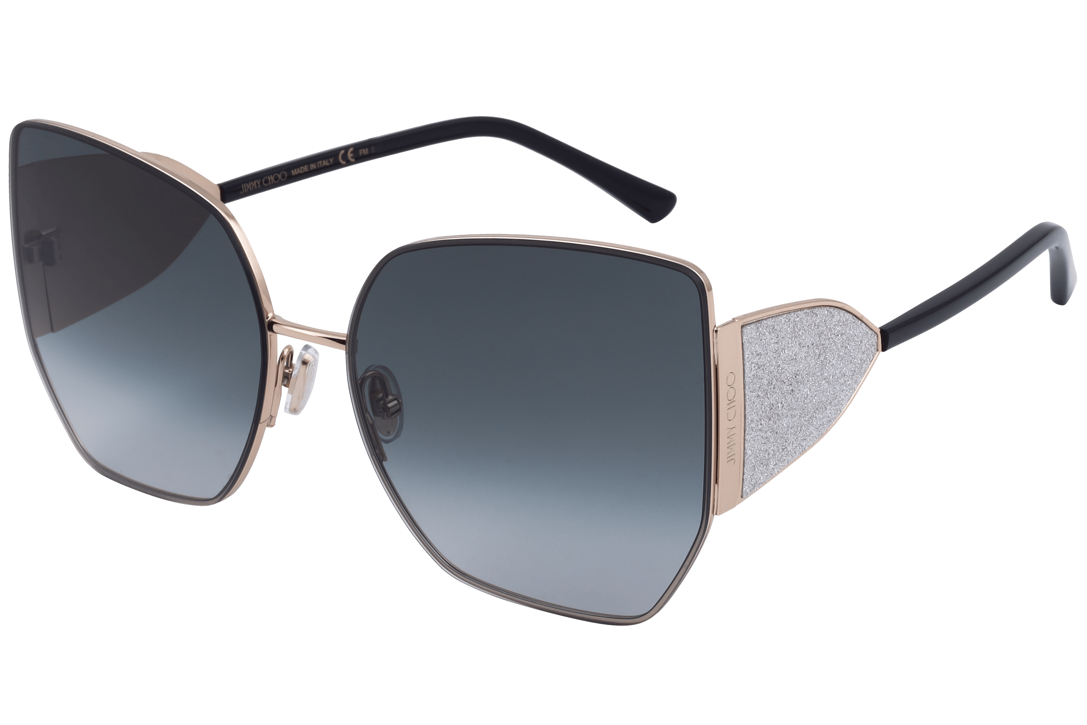 Jimmy Choo RIVER/S Sunglass Gold Female Full Metal Sunglass — Gold frame — view 3