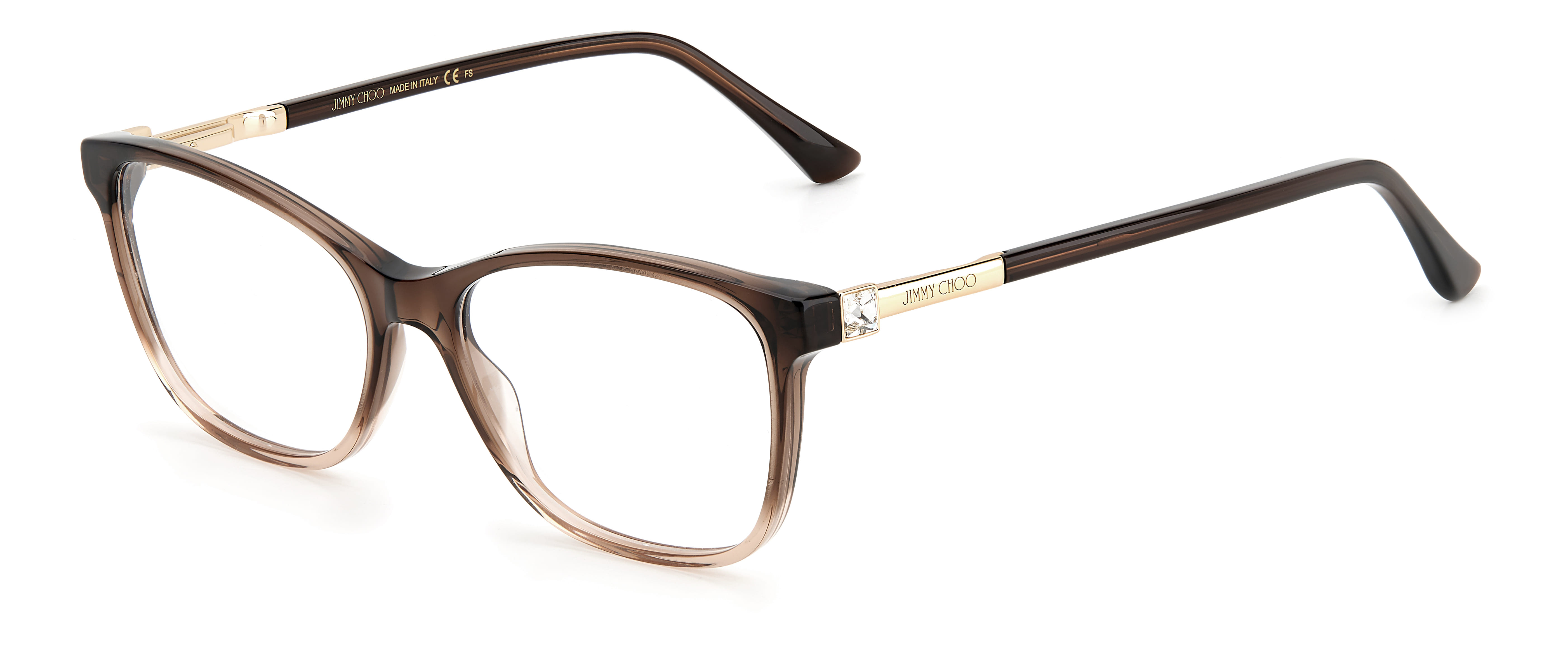 Jimmy Choo JC274 Frame Transparent Brown Female Full Metal Frame — Transparent Brown frame — view 1