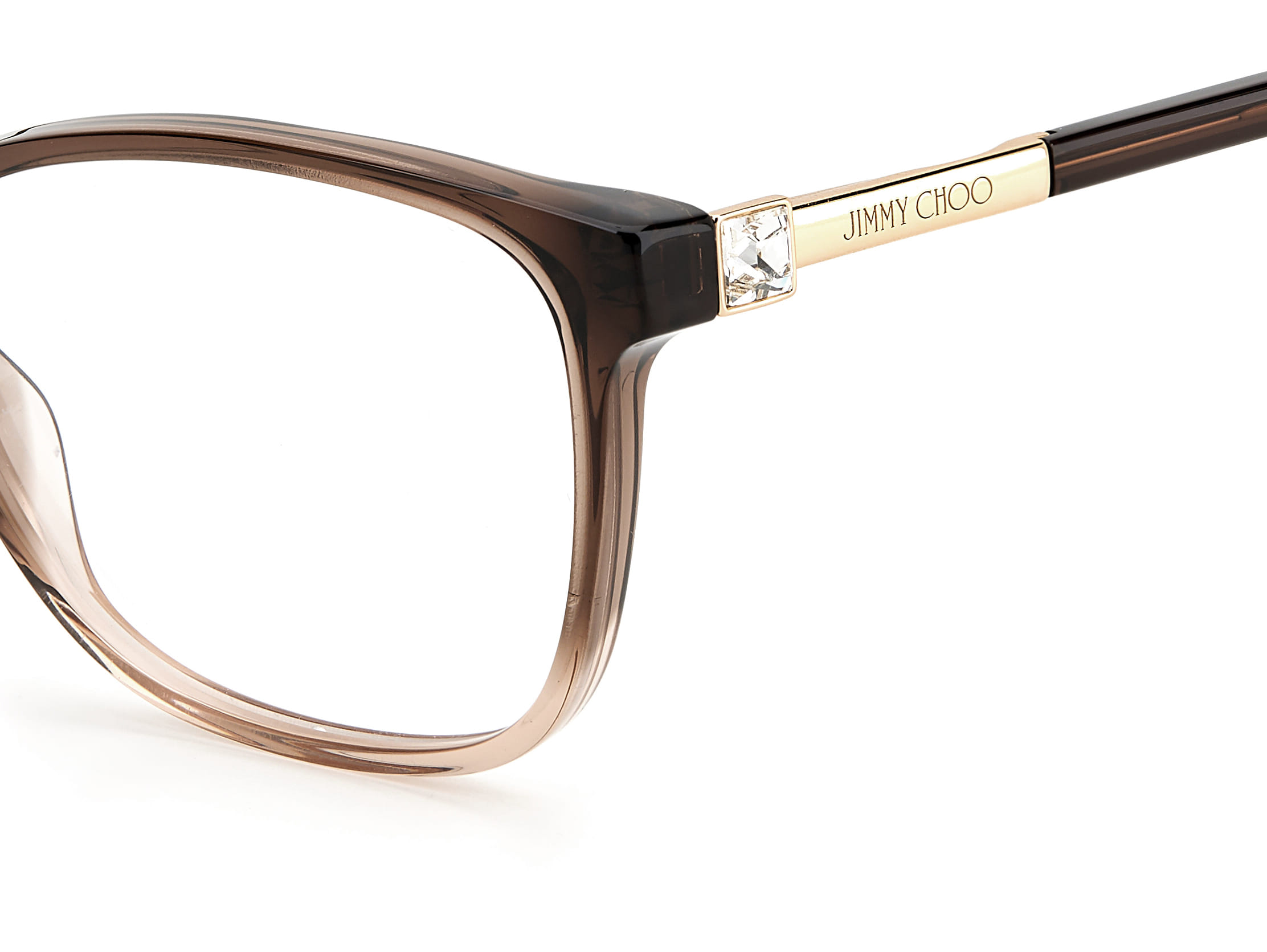 Jimmy Choo JC274 Frame Transparent Brown Female Full Metal Frame — Transparent Brown frame — view 2