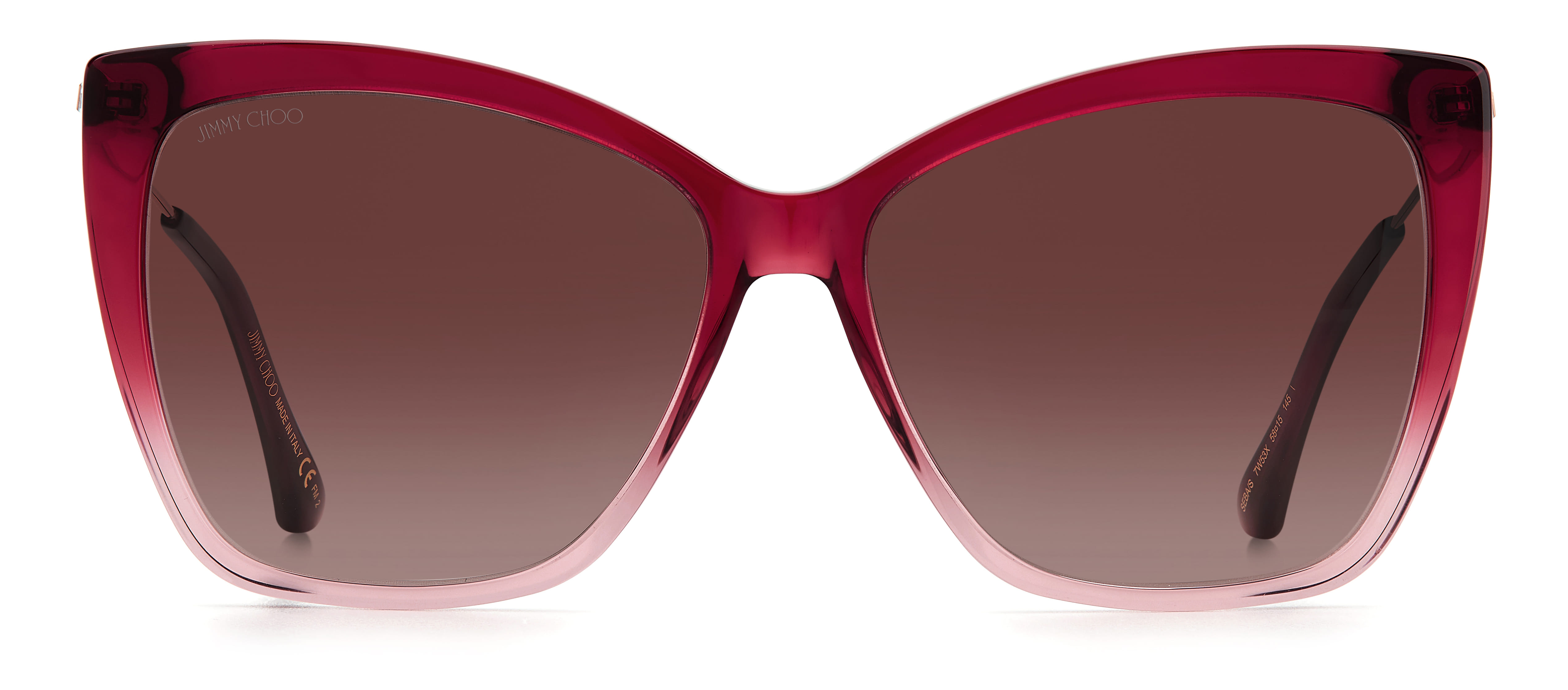 Jimmy Choo SEBA/S Sunglass Maroon Female Full Metal — Maroon frame