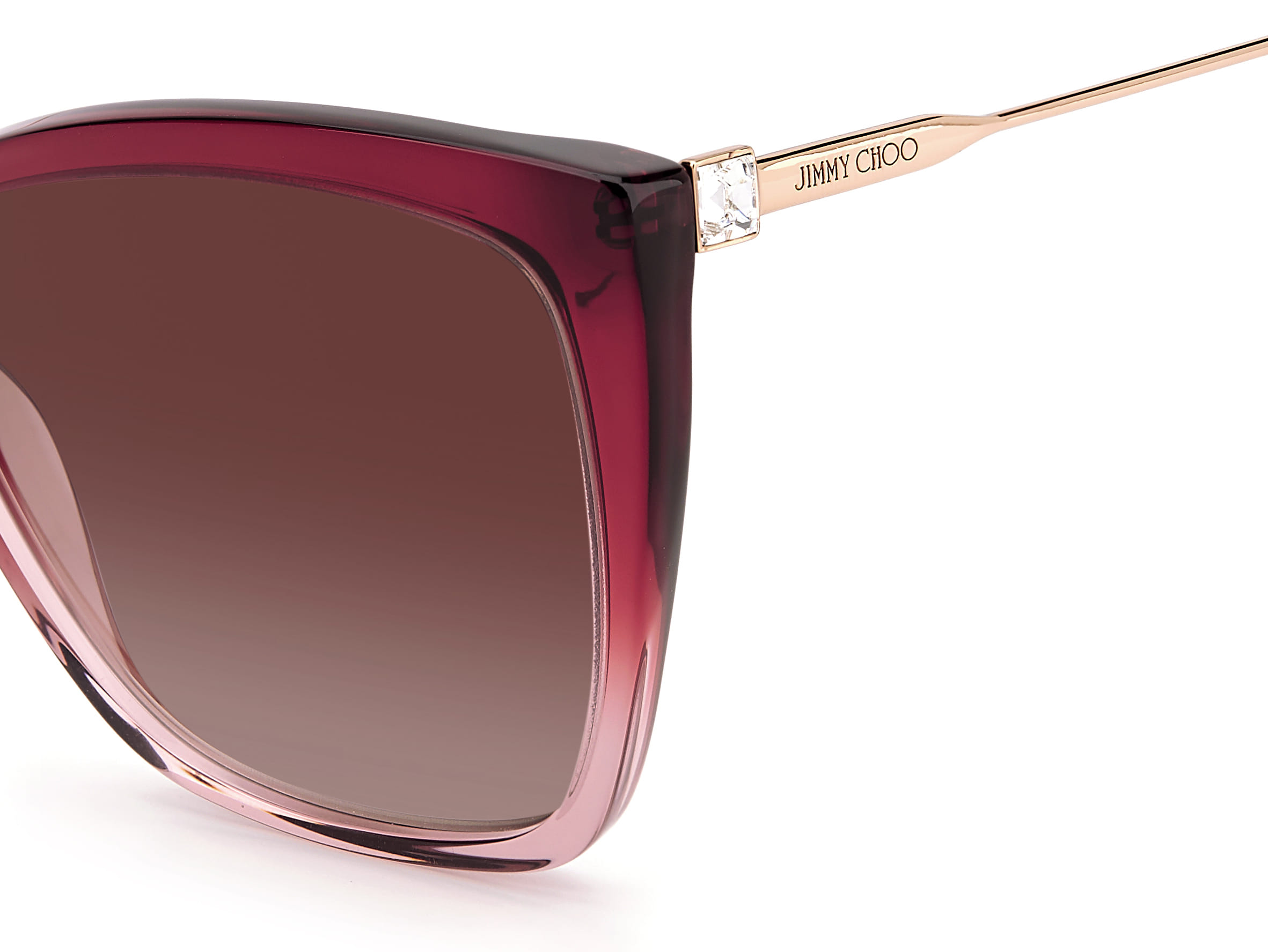 Jimmy Choo SEBA/S Sunglass Maroon Female Full Metal Sunglass — Maroon frame — view 3