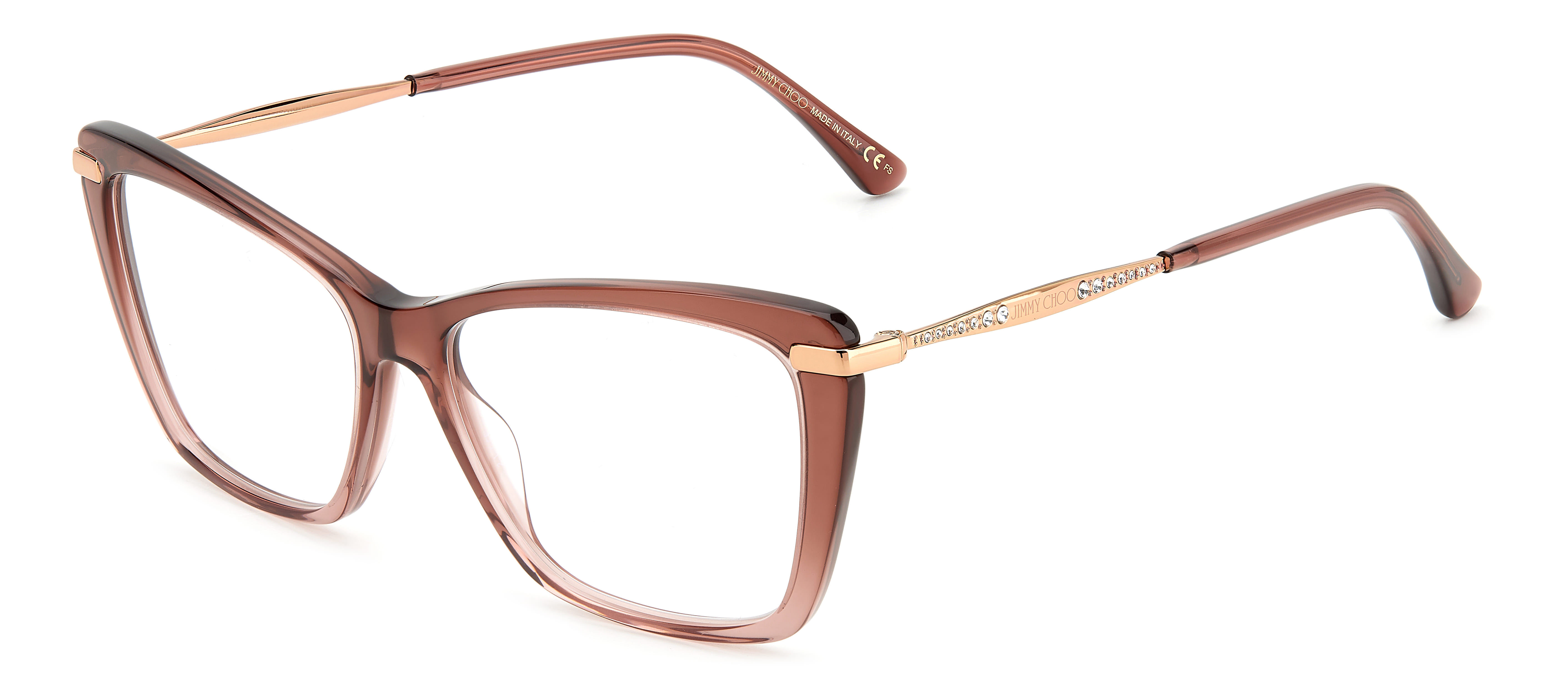 Jimmy Choo JC297 Frame Maroon Female Full Metal Frame — view 1